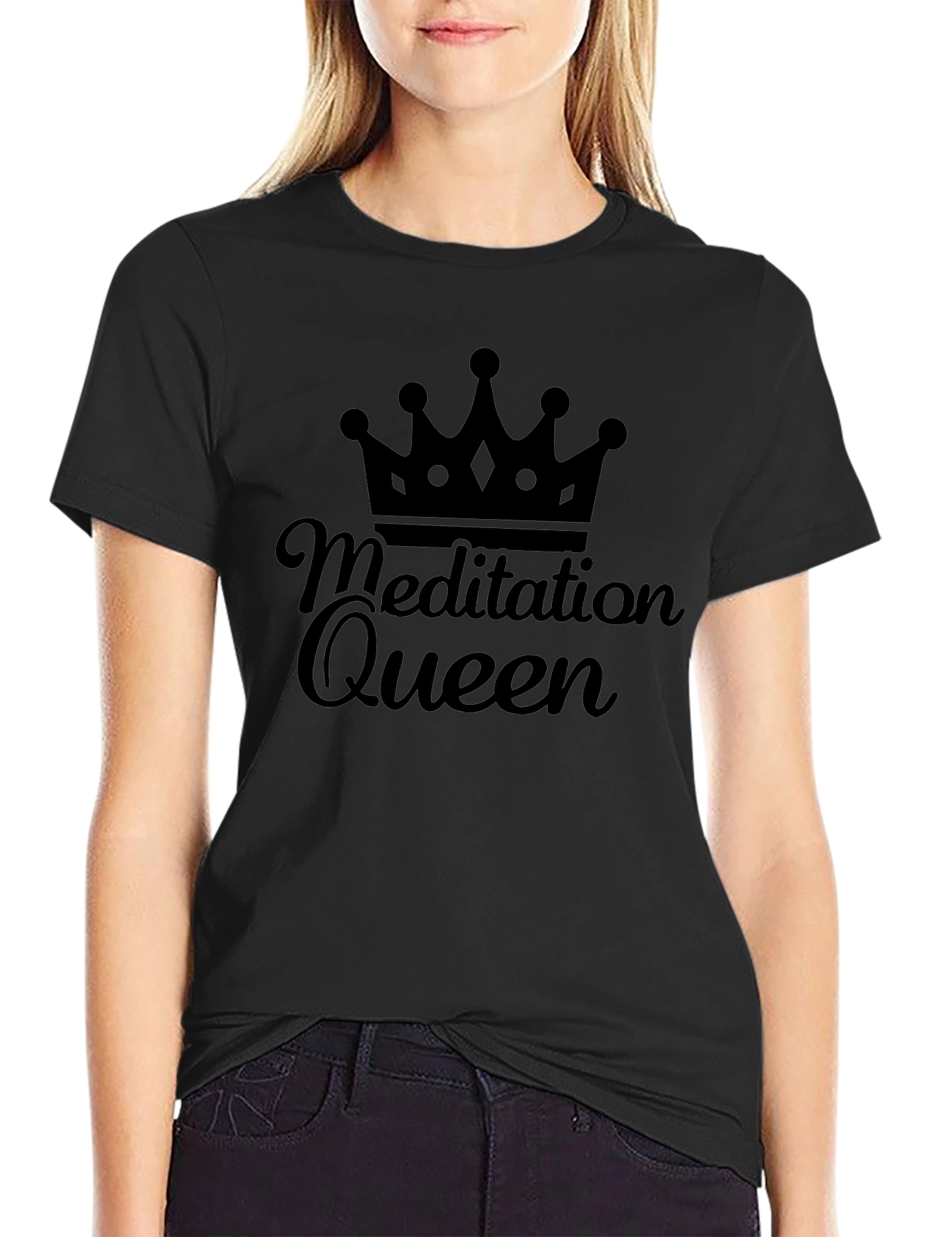 Meditation Queen Black T-Shirt
