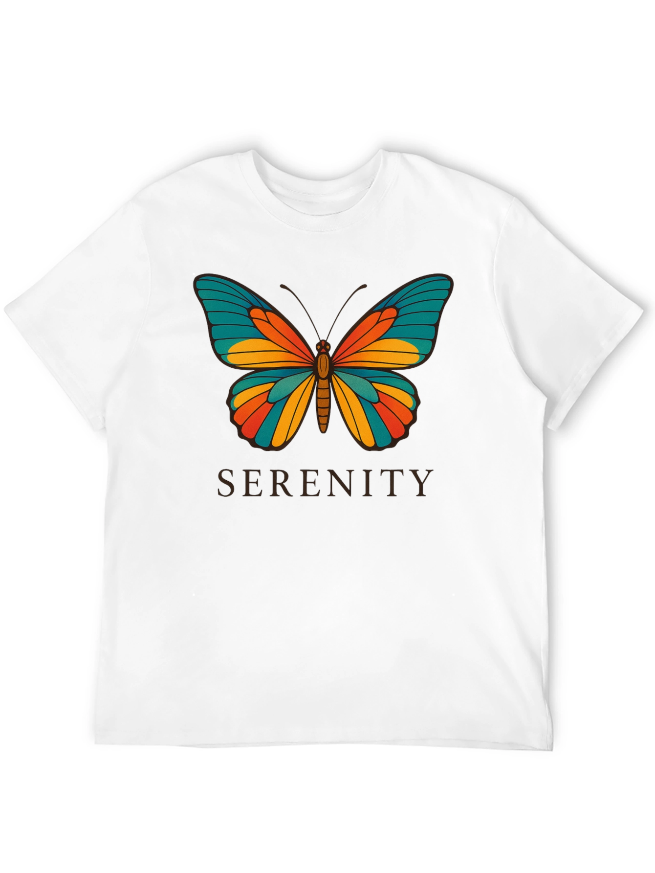 Serenity Butterfly Graphic Black T-Shirt