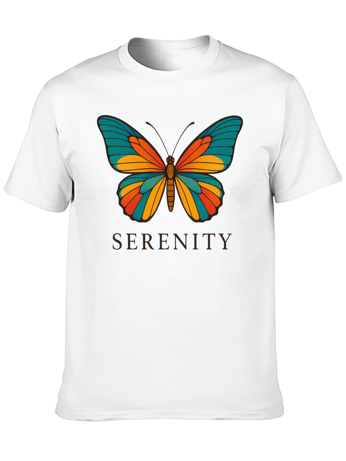 Serenity Butterfly Graphic Black T-Shirt