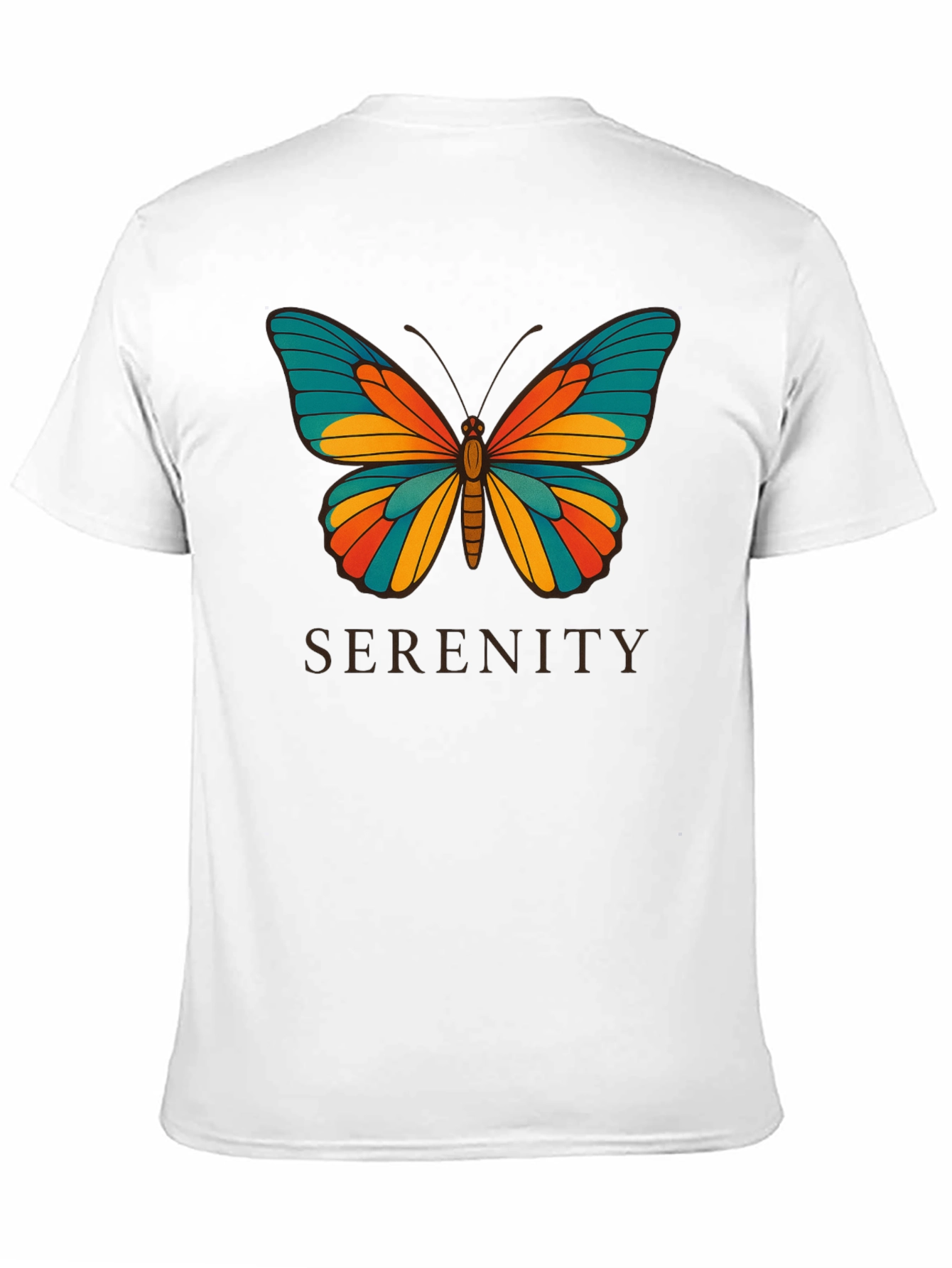 Serenity Butterfly Graphic Black T-Shirt