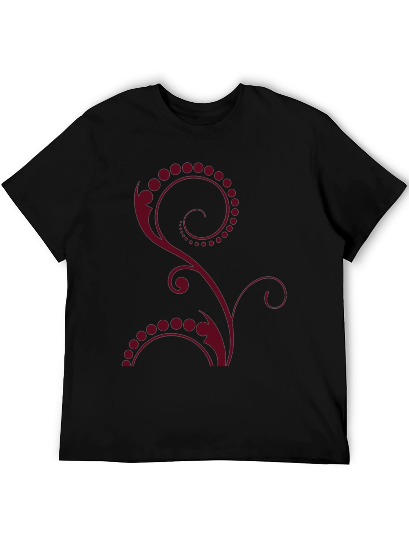Stylish Black Tee with Floral Design