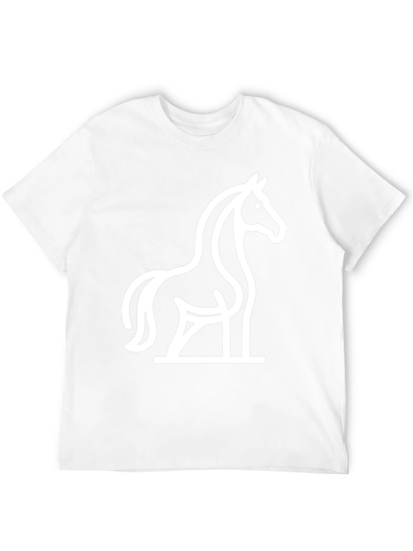 Black T-Shirt with Minimalist Horse Design