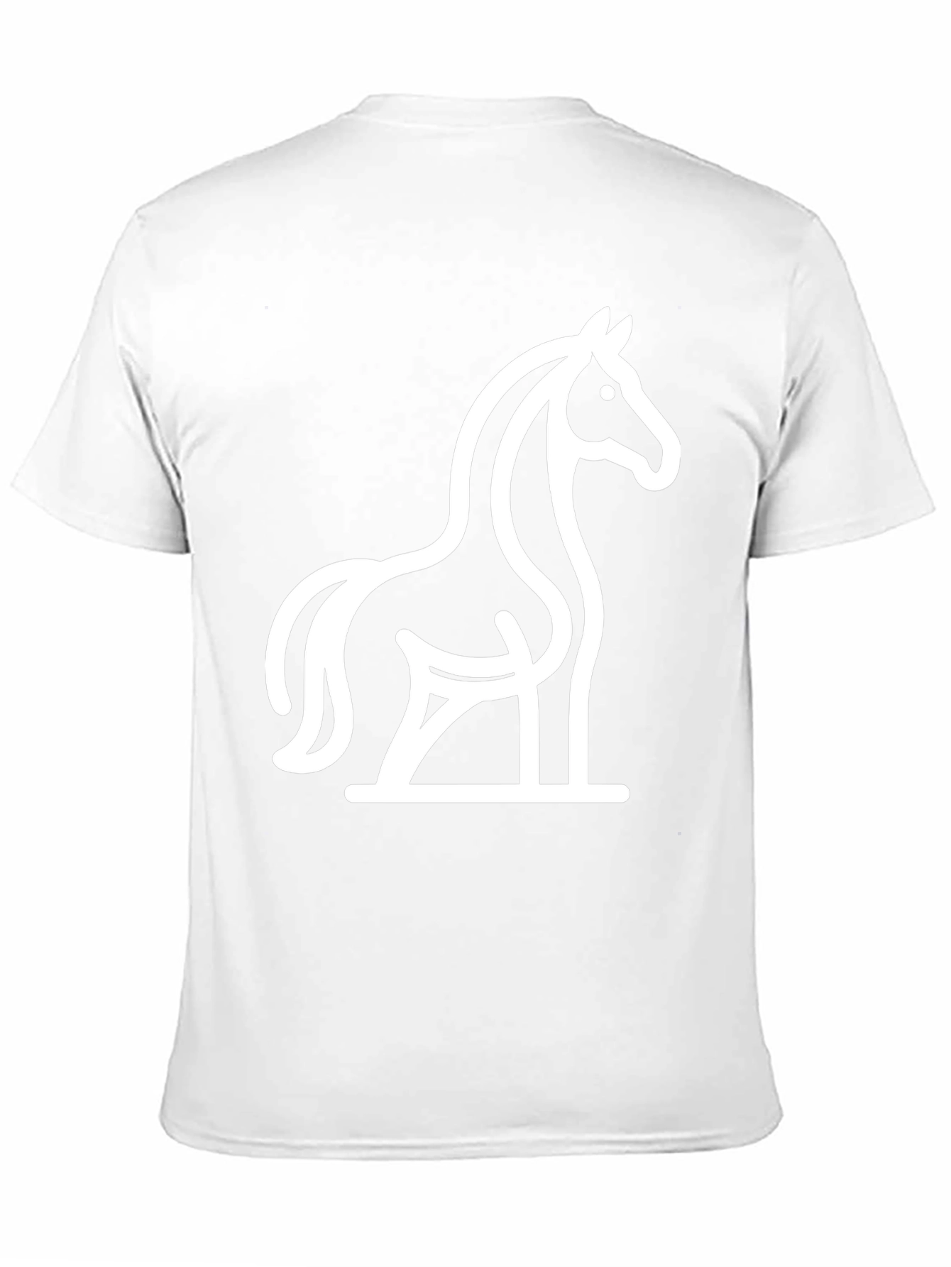 Black T-Shirt with Minimalist Horse Design