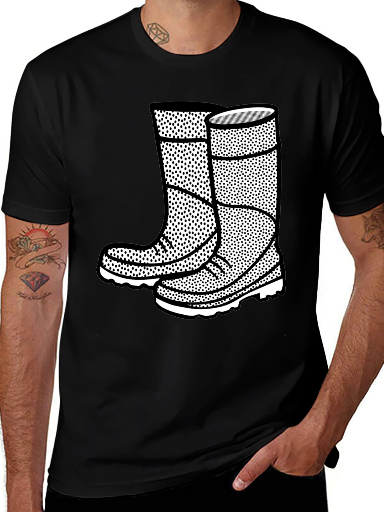 Boots Graphic Black T-Shirt
