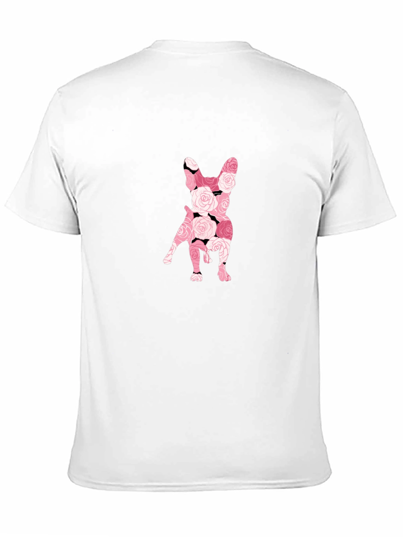 Floral French Bulldog Graphic Tee - Black