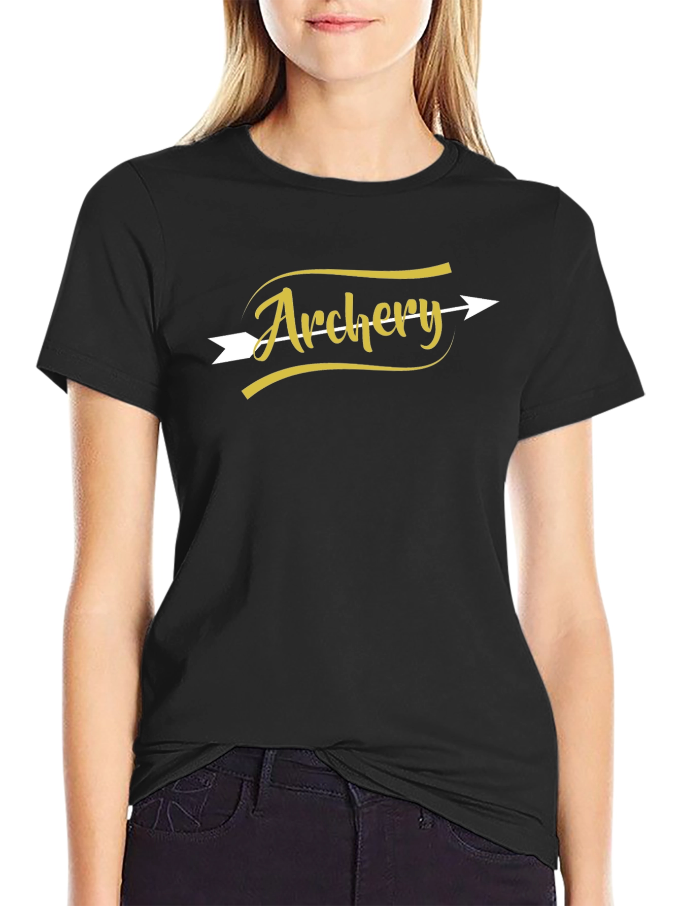 Archery Arrow Graphic Tee - Black Cotton T-Shirt