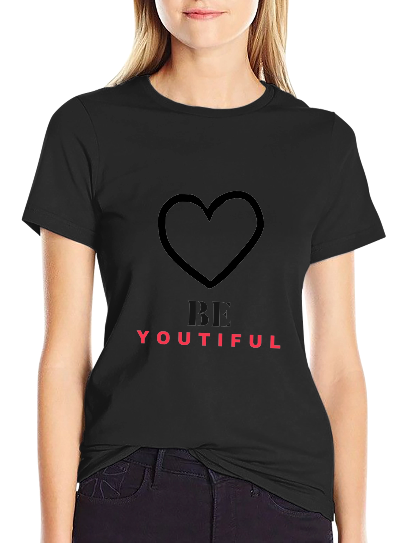 Youthful Heart Graphic Black Tee