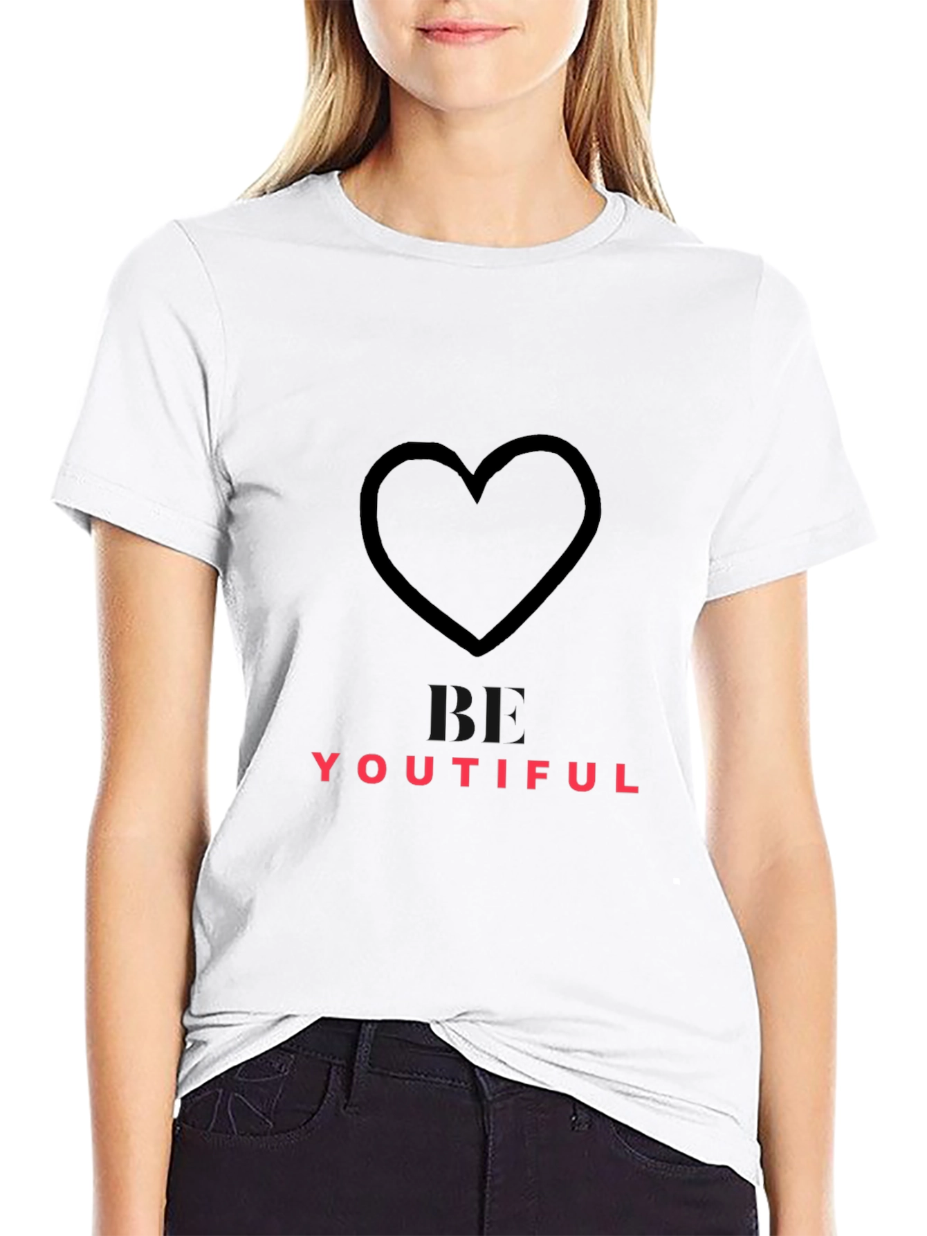 Youthful Heart Graphic Black Tee