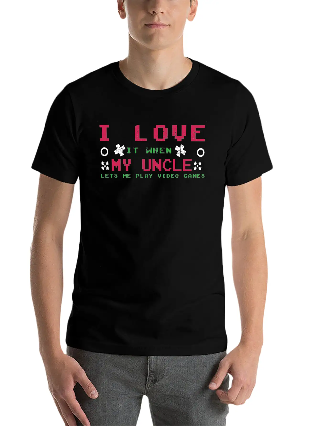 Love My Uncle Play Video Game Lover Gaming Unisex Casual T-Shirt – Clean Design For Daily Comfort