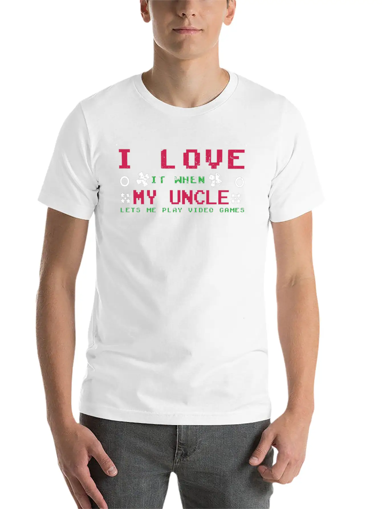 Love My Uncle Play Video Game Lover Gaming Unisex Casual T-Shirt – Clean Design For Daily Comfort