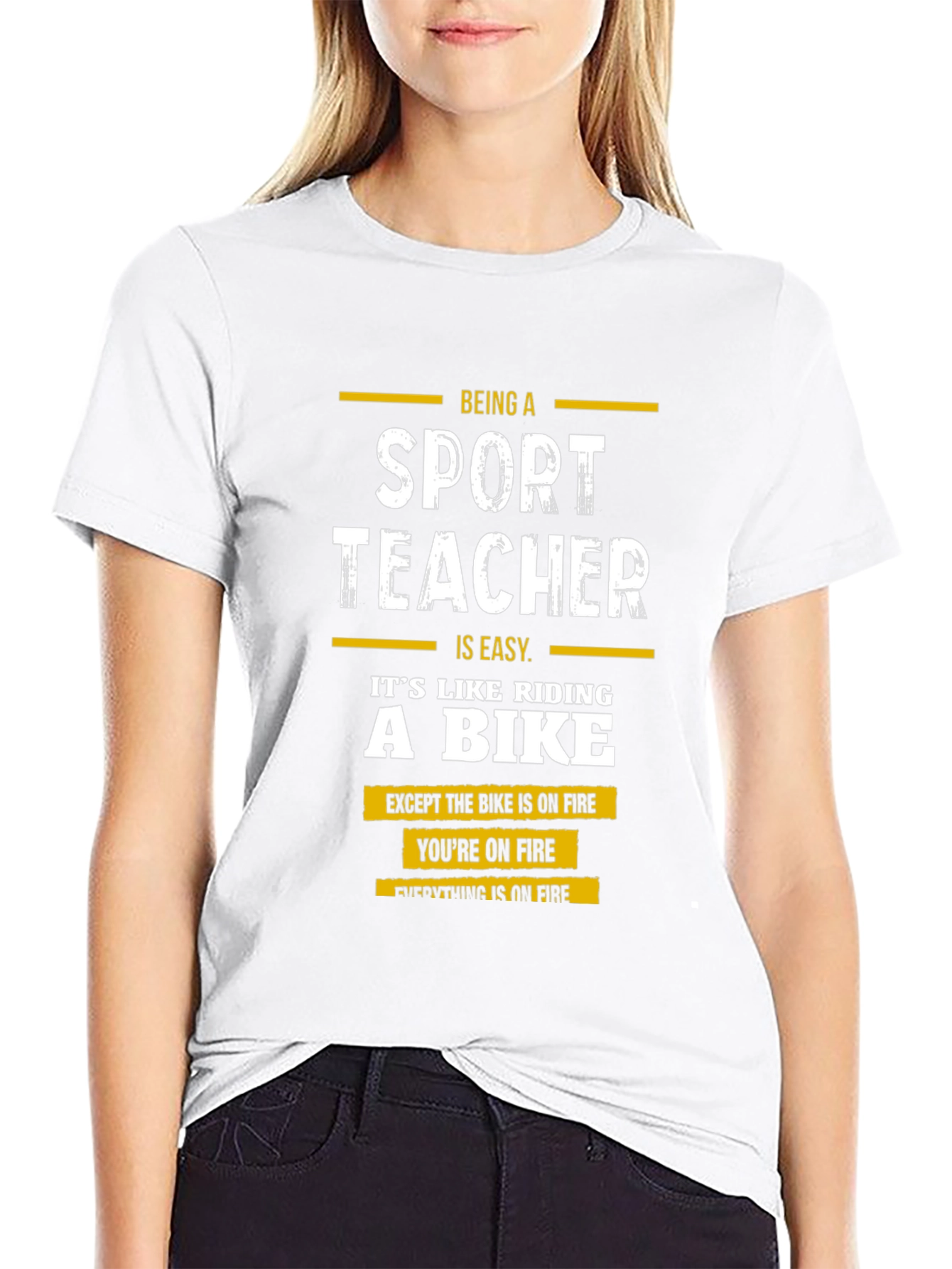 Funny Sport Teacher T-Shirt - On Fire Design