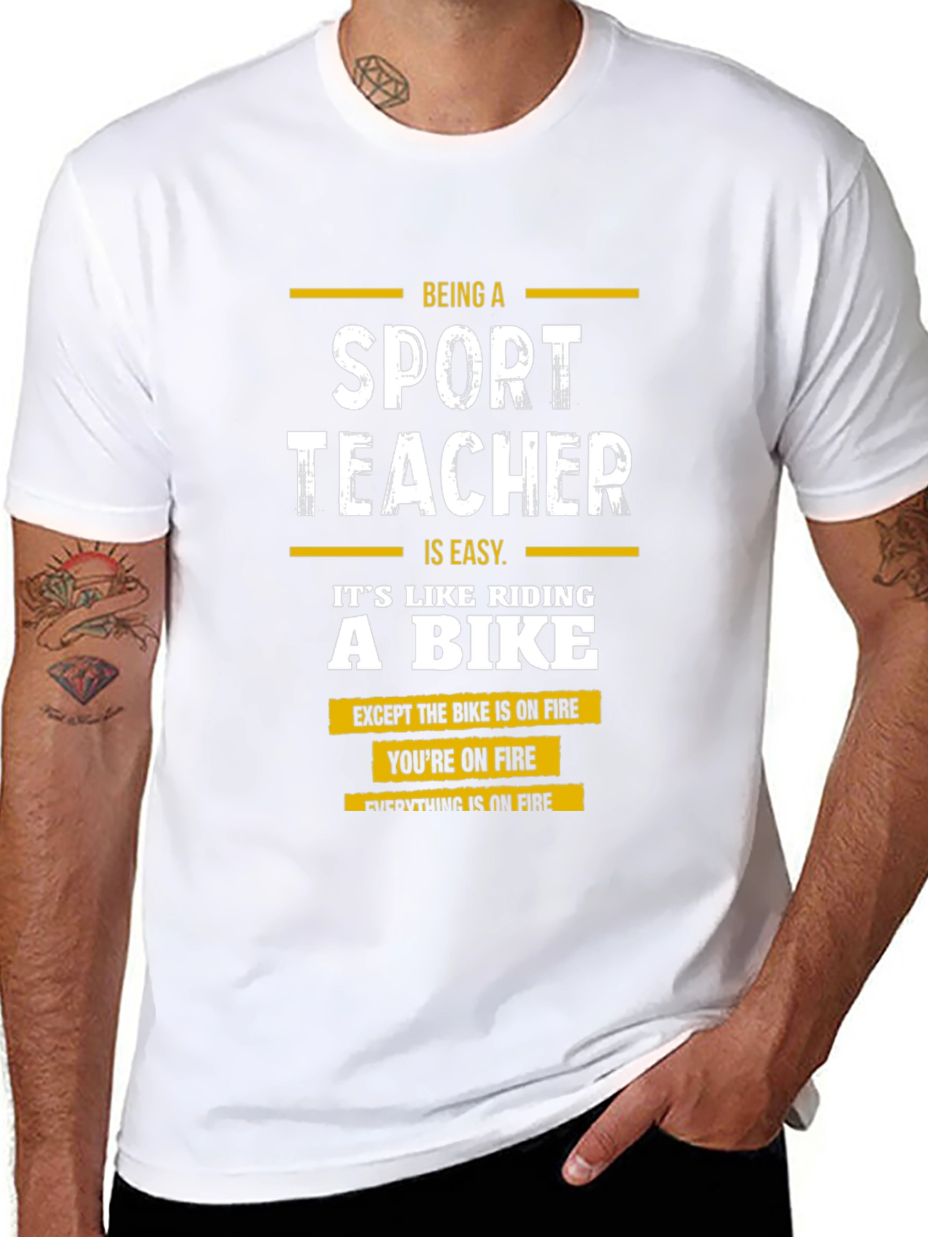 Funny Sport Teacher T-Shirt - On Fire Design