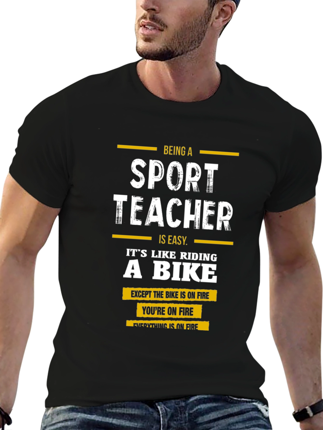 Funny Sport Teacher T-Shirt - On Fire Design