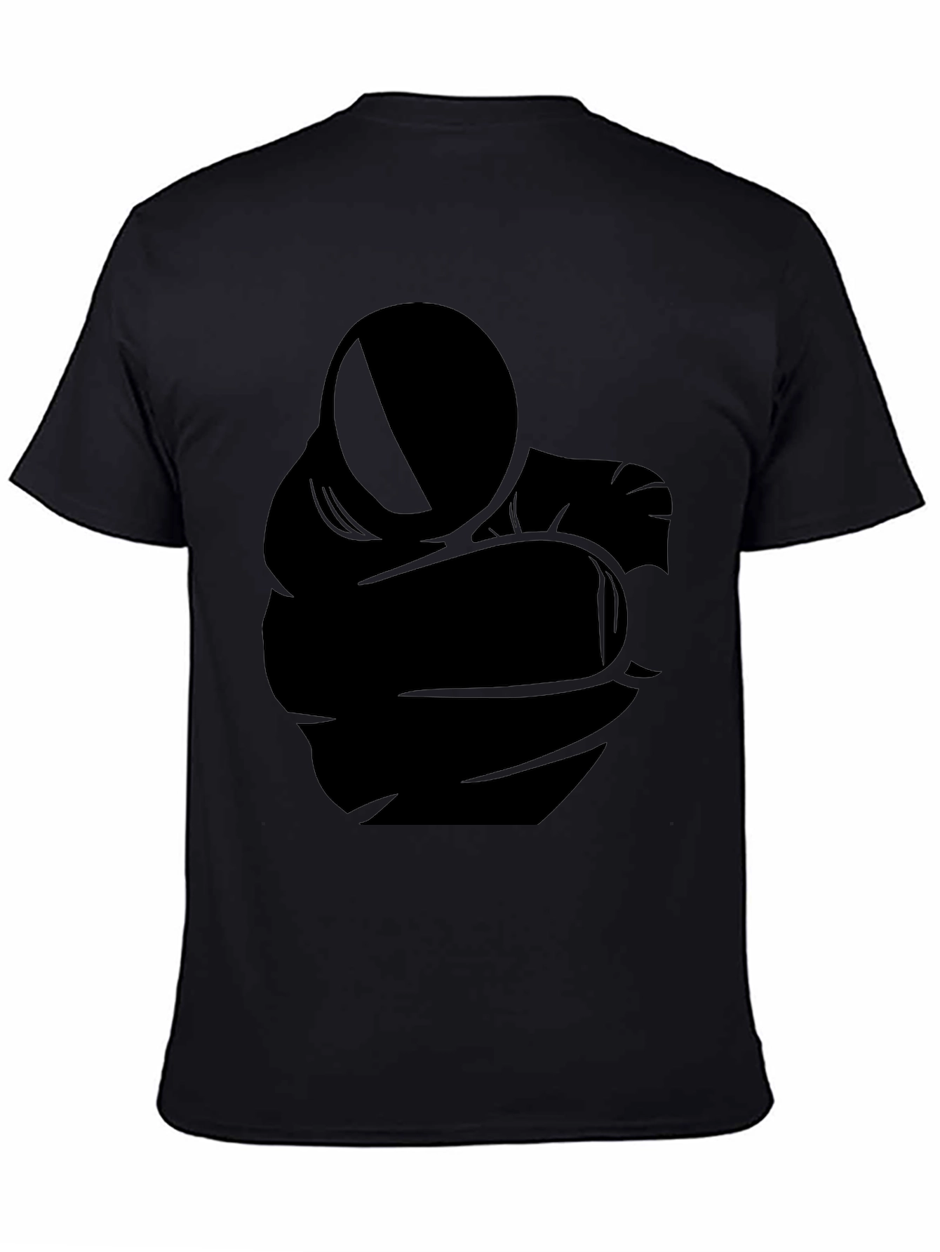 Bold Graphic Tee: Pointing Finger Design - Black