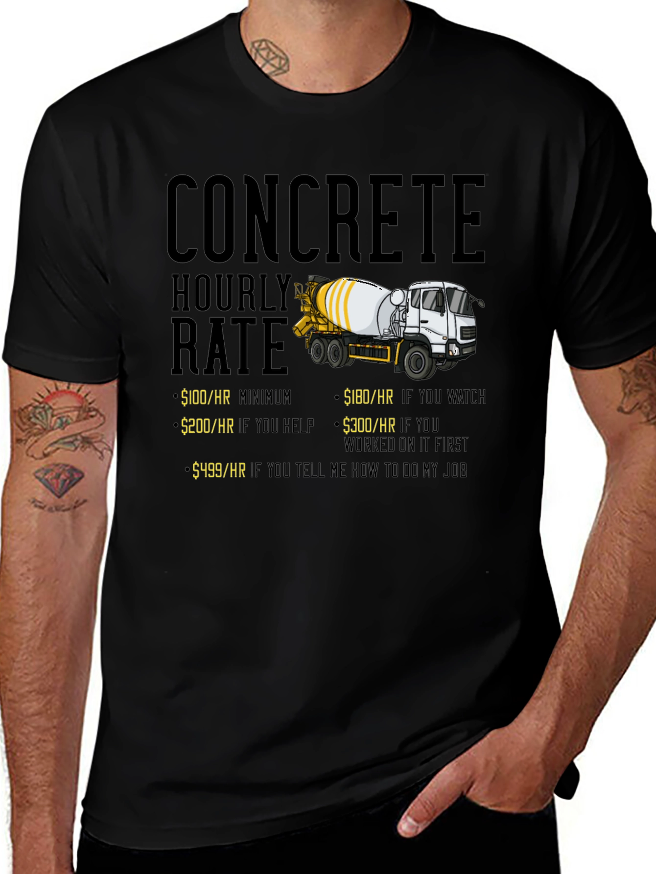 Concrete Hourly Rate Humor T-Shirt