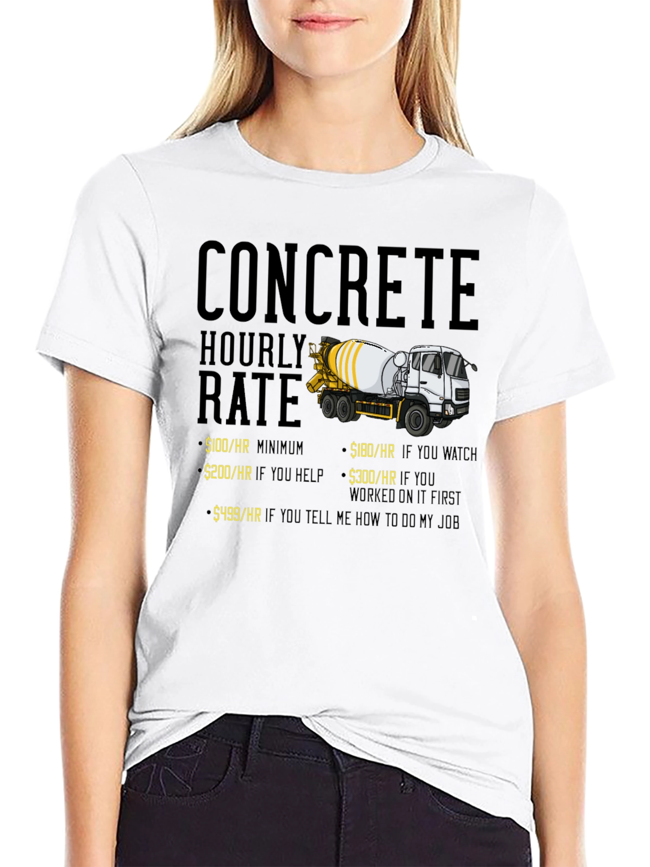 Concrete Hourly Rate Humor T-Shirt