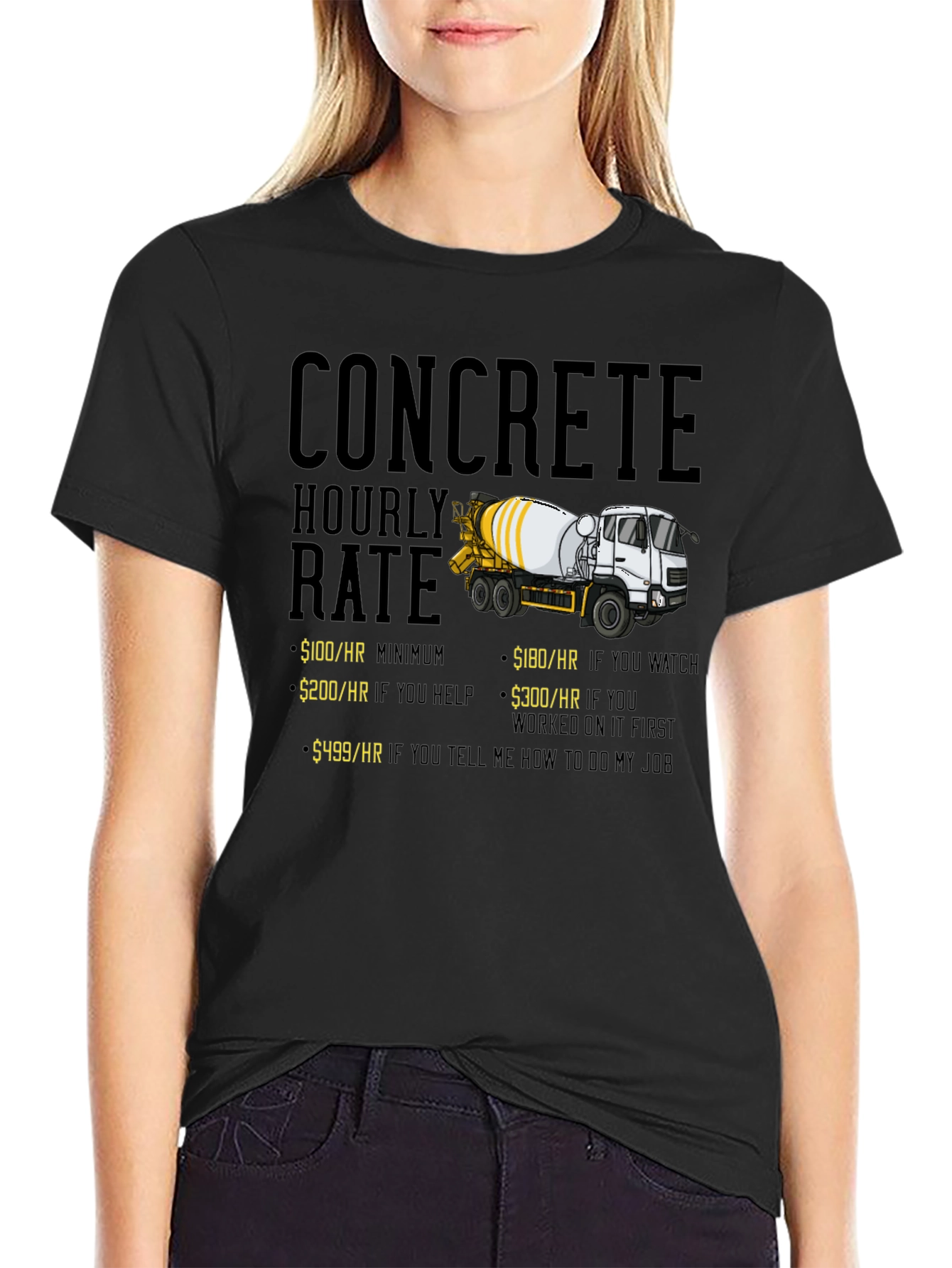 Concrete Hourly Rate Humor T-Shirt