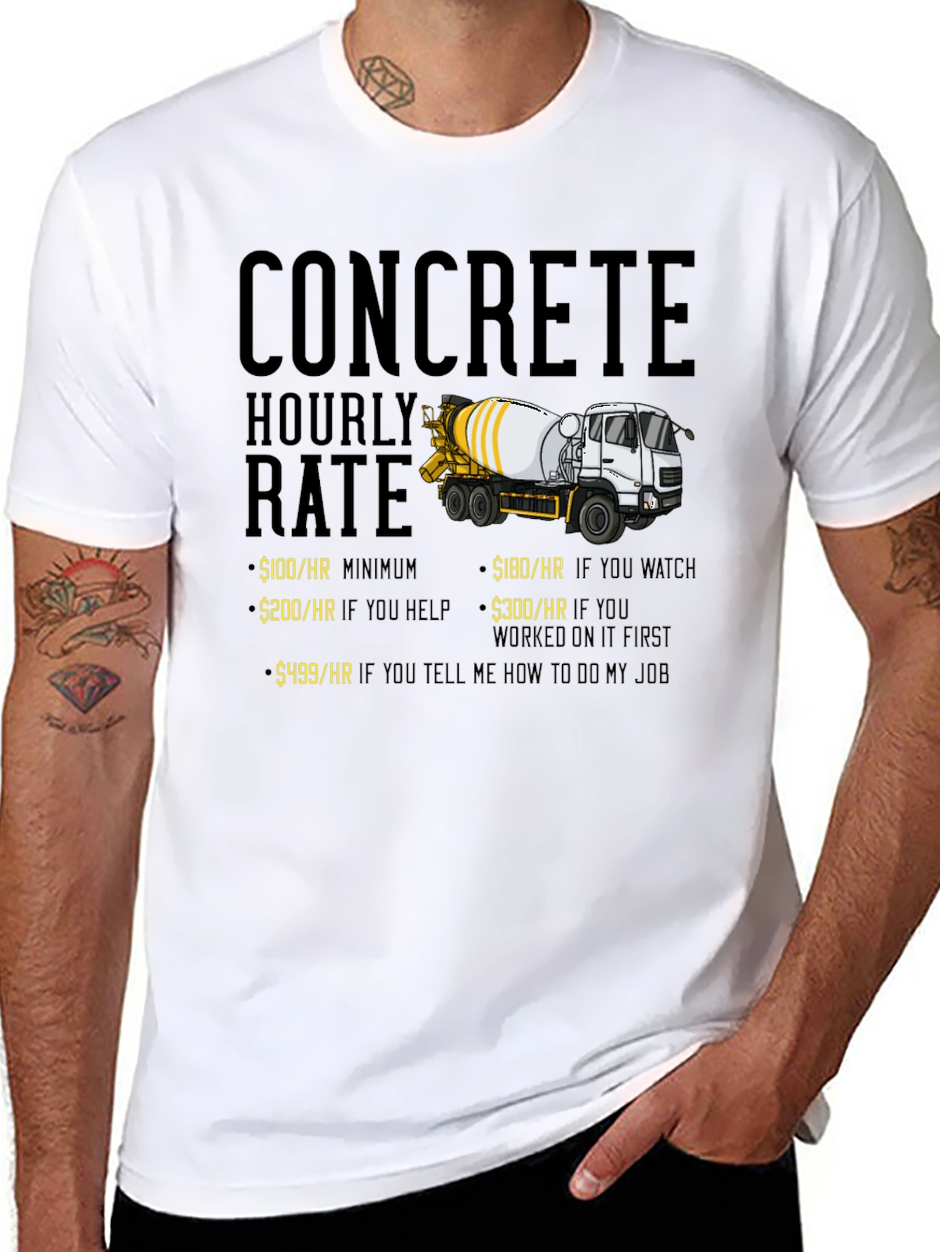 Concrete Hourly Rate Humor T-Shirt