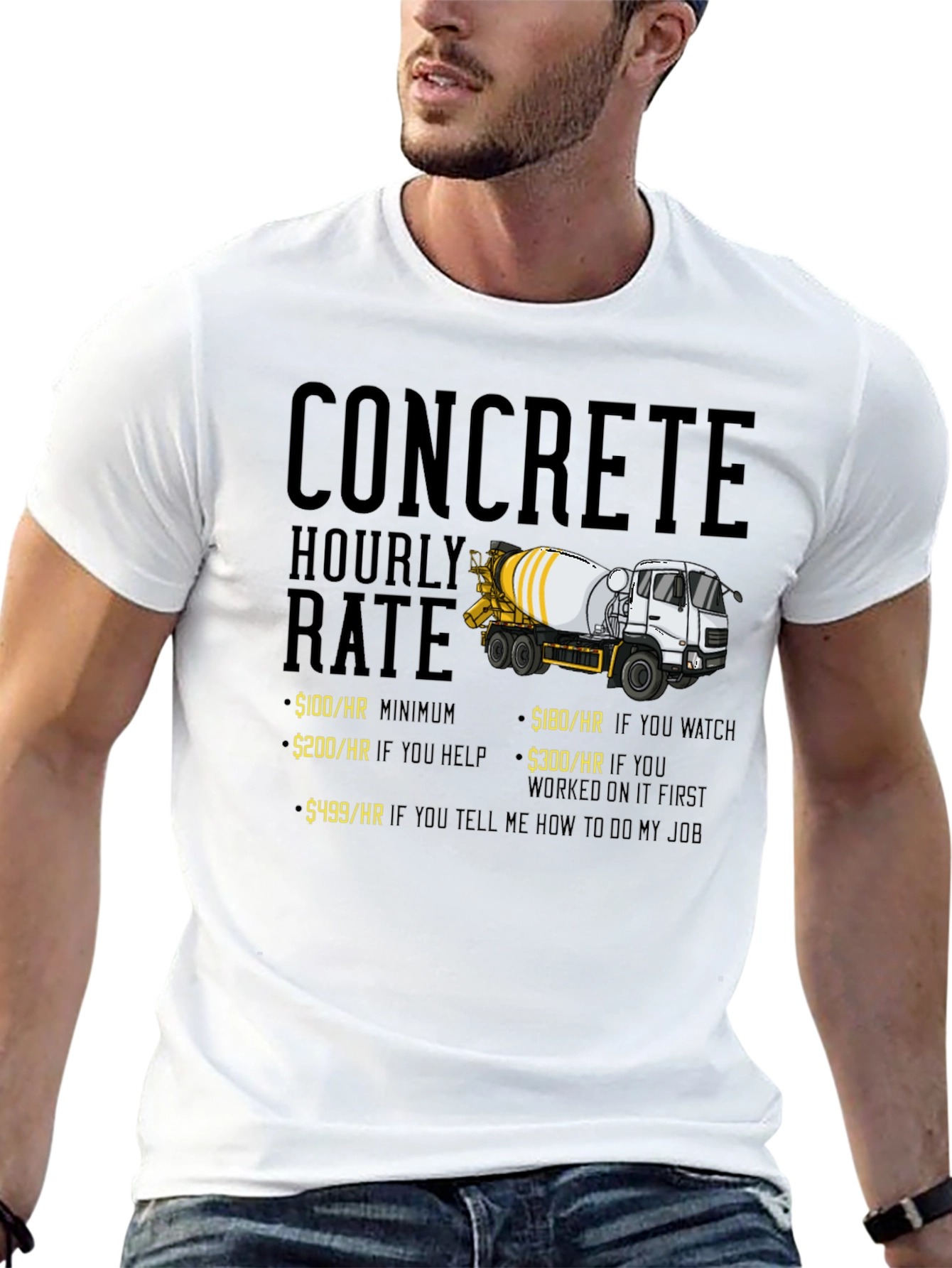 Concrete Hourly Rate Humor T-Shirt