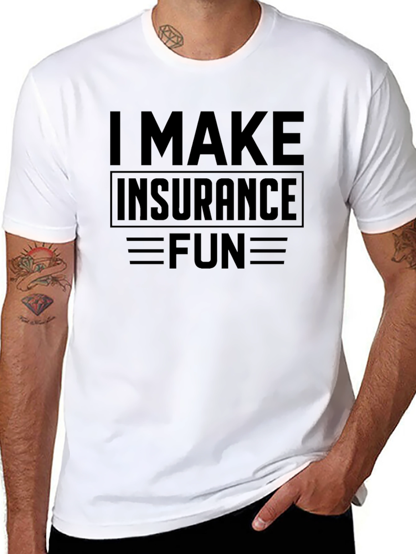 I Make Insurance Fun Black T-Shirt