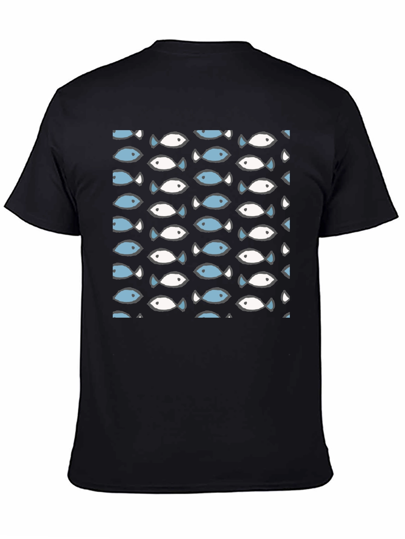 Fish Pattern T-Shirt - Crew Neck