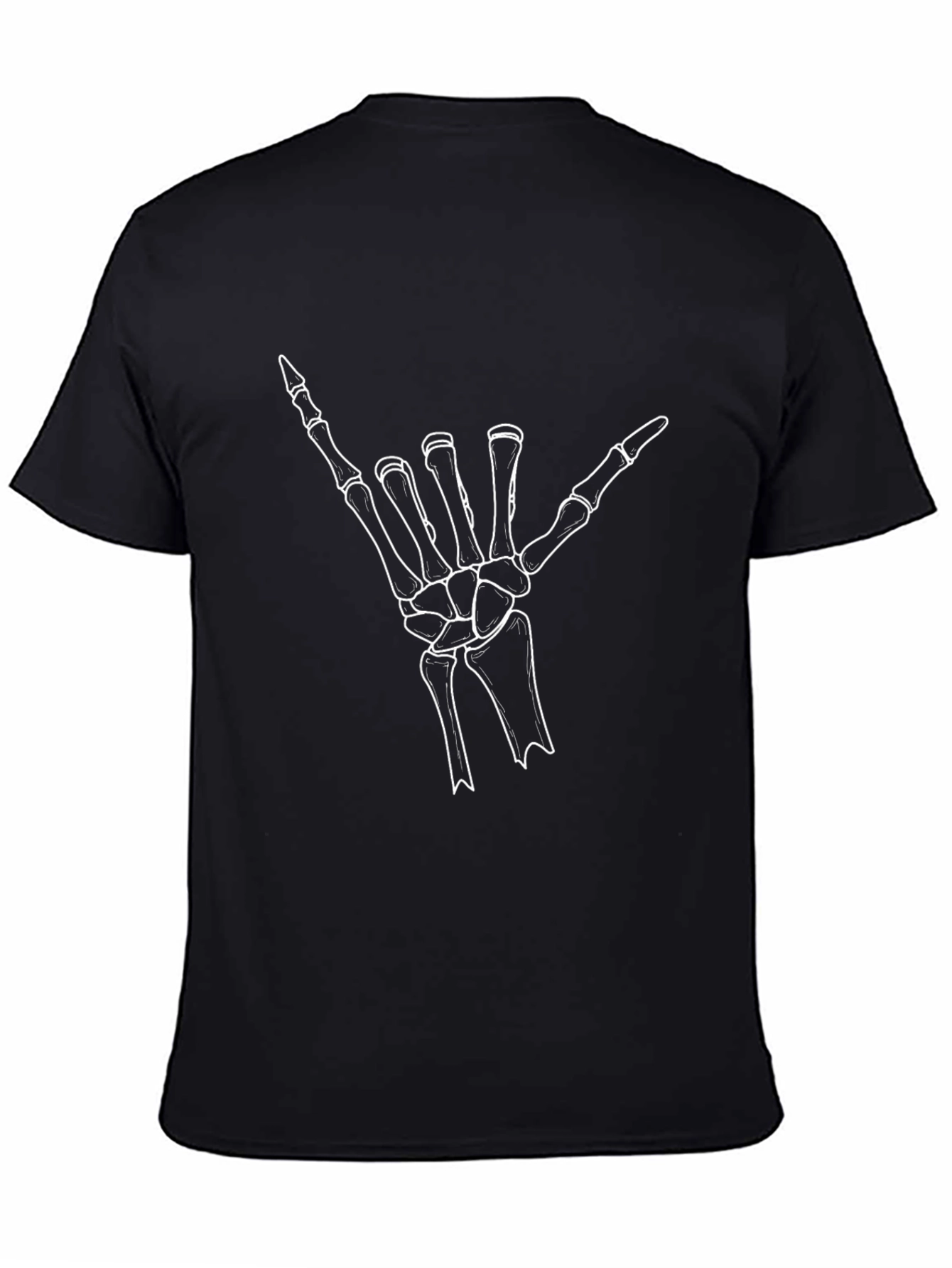 Skeleton Hand Shaka Sign Graphic Tee