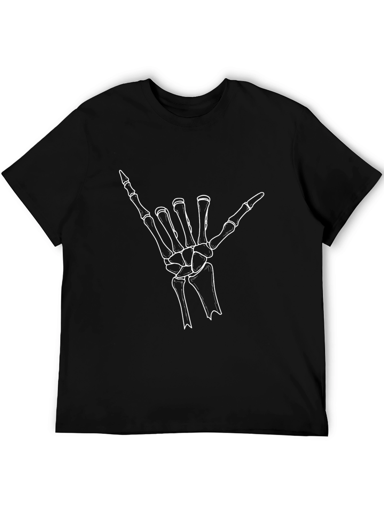 Skeleton Hand Shaka Sign Graphic Tee