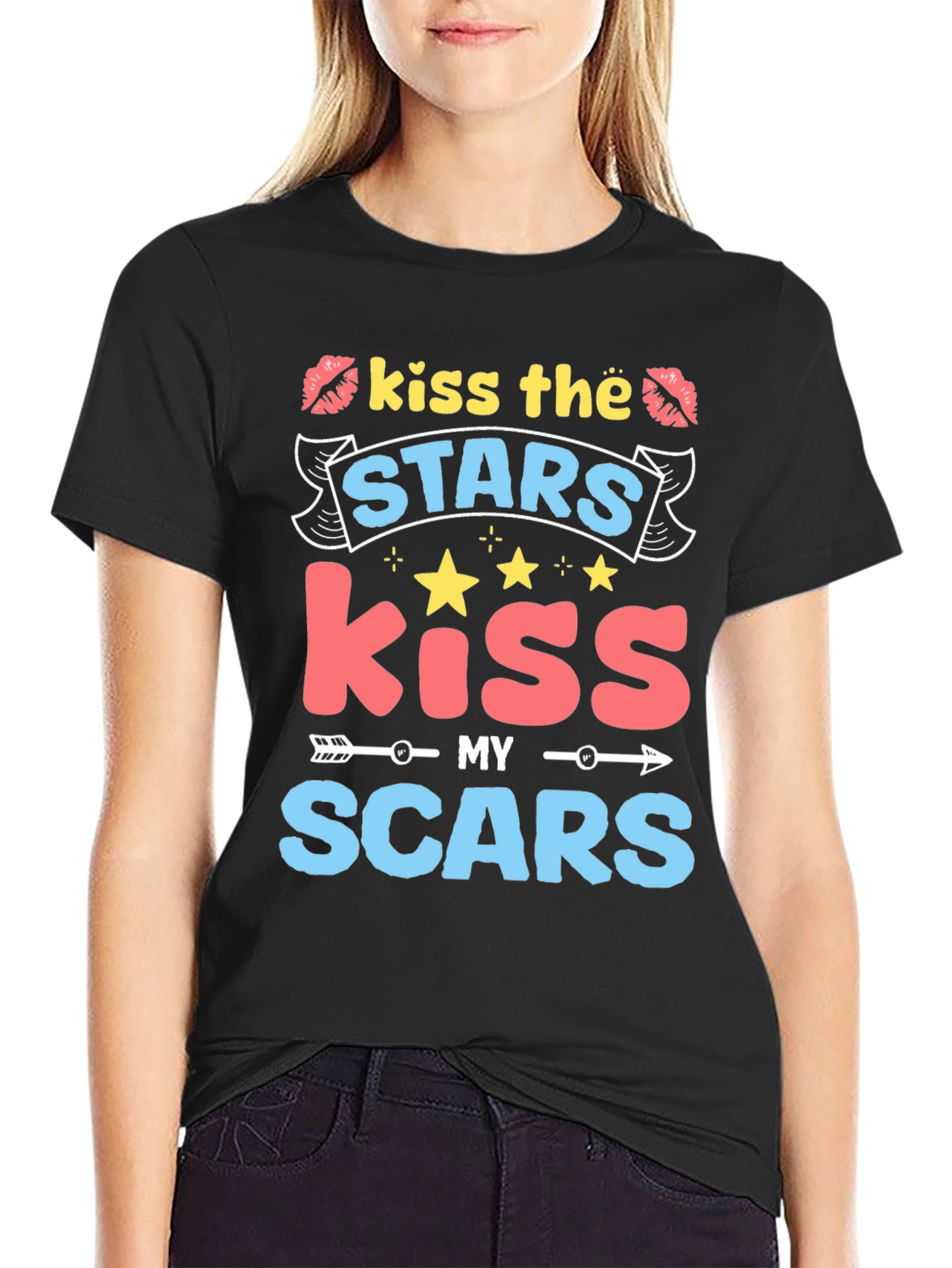 Kiss the Stars Kiss My Scars Graphic Tee