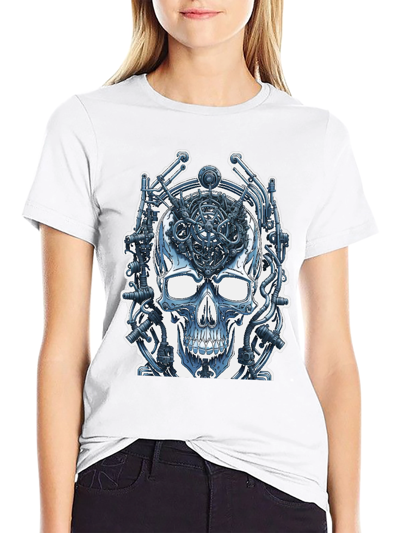 Cyberpunk Skull T-Shirt - Wired Brain