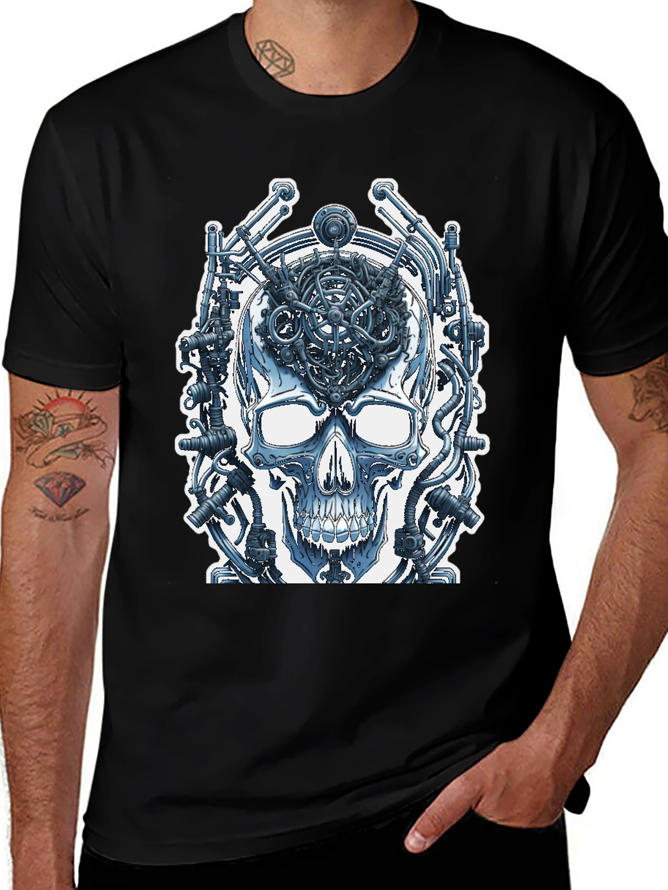 Cyberpunk Skull T-Shirt - Wired Brain