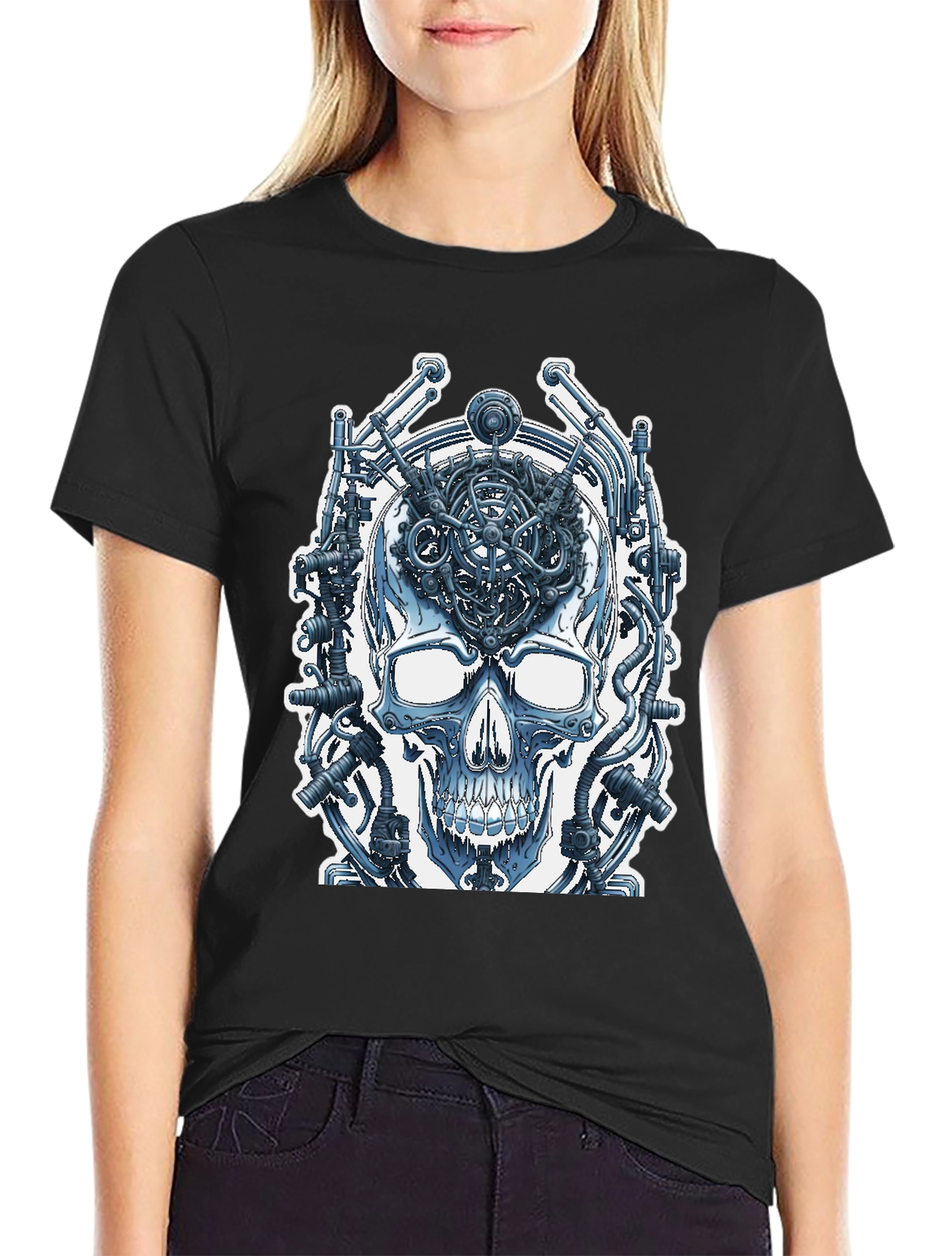 Cyberpunk Skull T-Shirt - Wired Brain