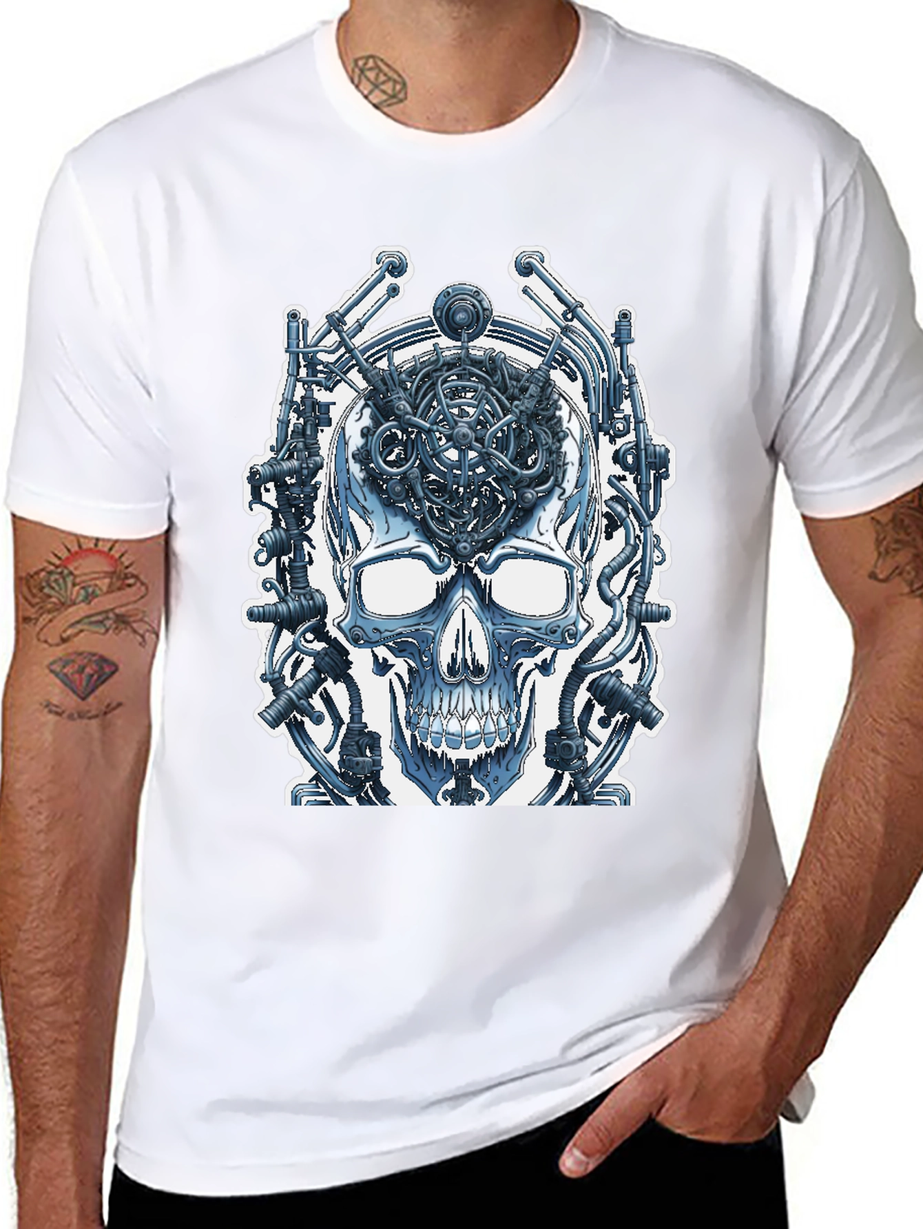 Cyberpunk Skull T-Shirt - Wired Brain