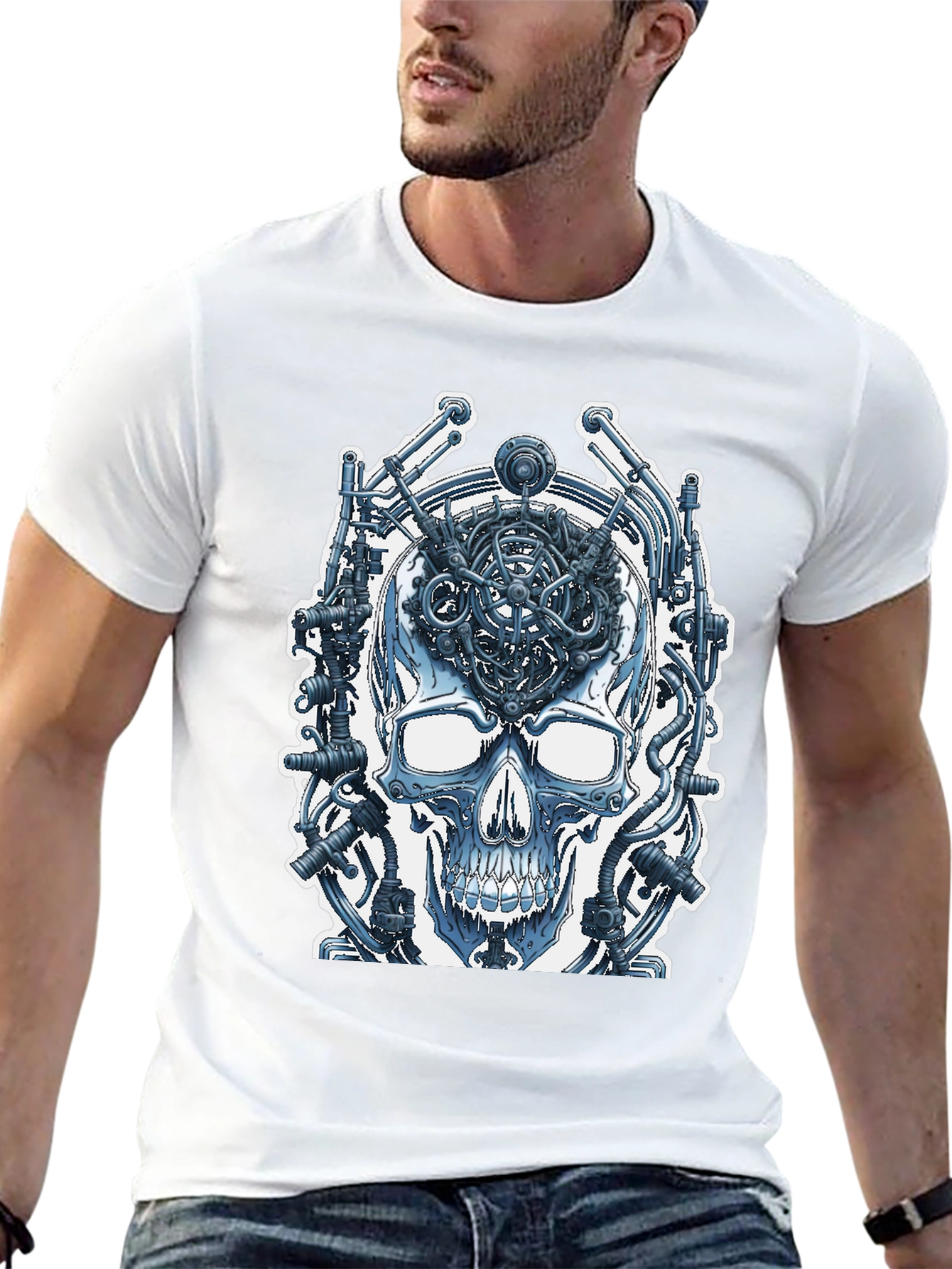 Cyberpunk Skull T-Shirt - Wired Brain