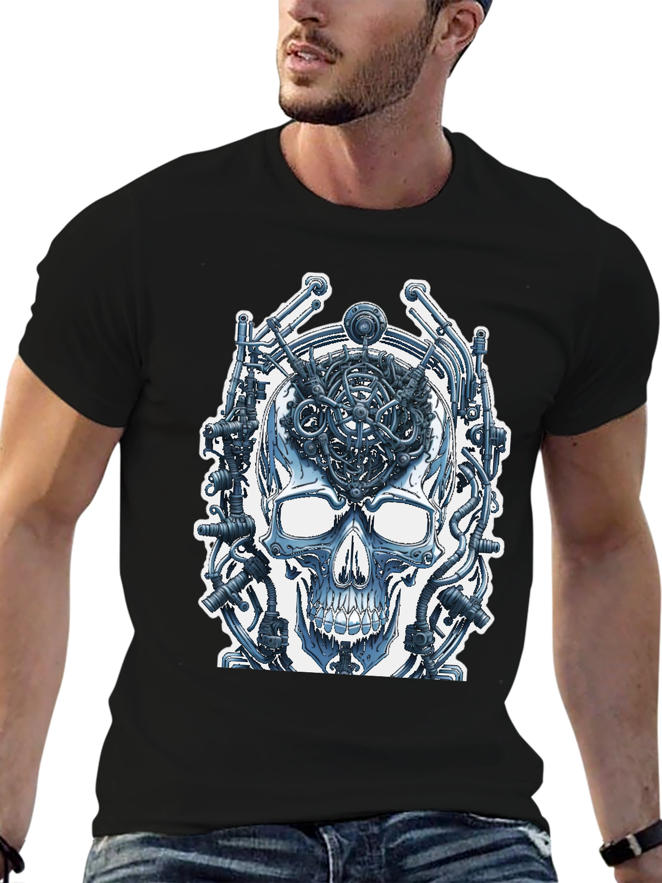 Cyberpunk Skull T-Shirt - Wired Brain