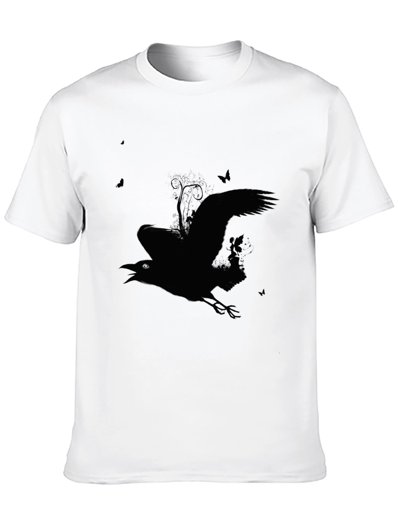 Raven Silhouette Graphic Tee - Mens Black T-Shirt