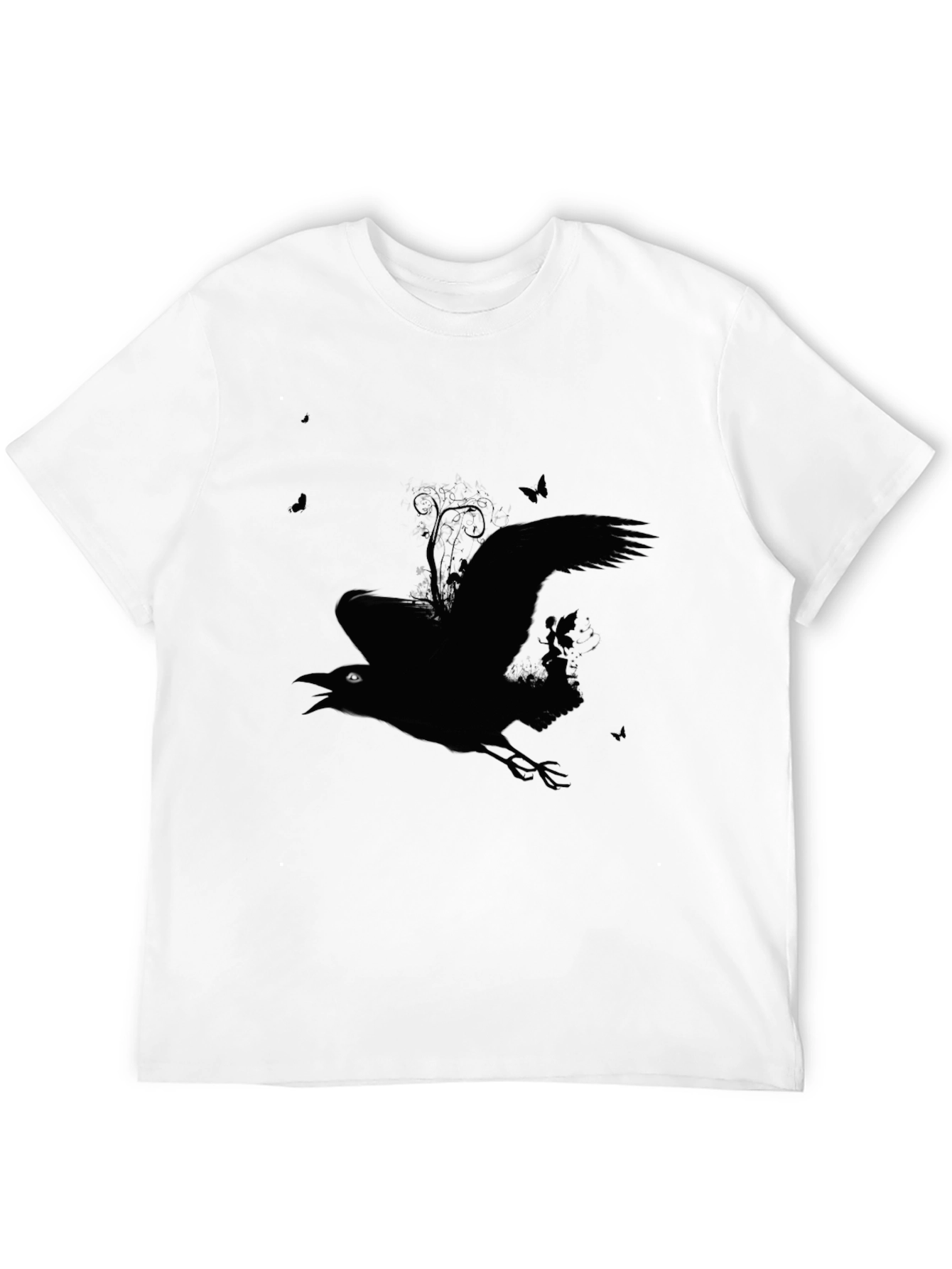 Raven Silhouette Graphic Tee - Mens Black T-Shirt