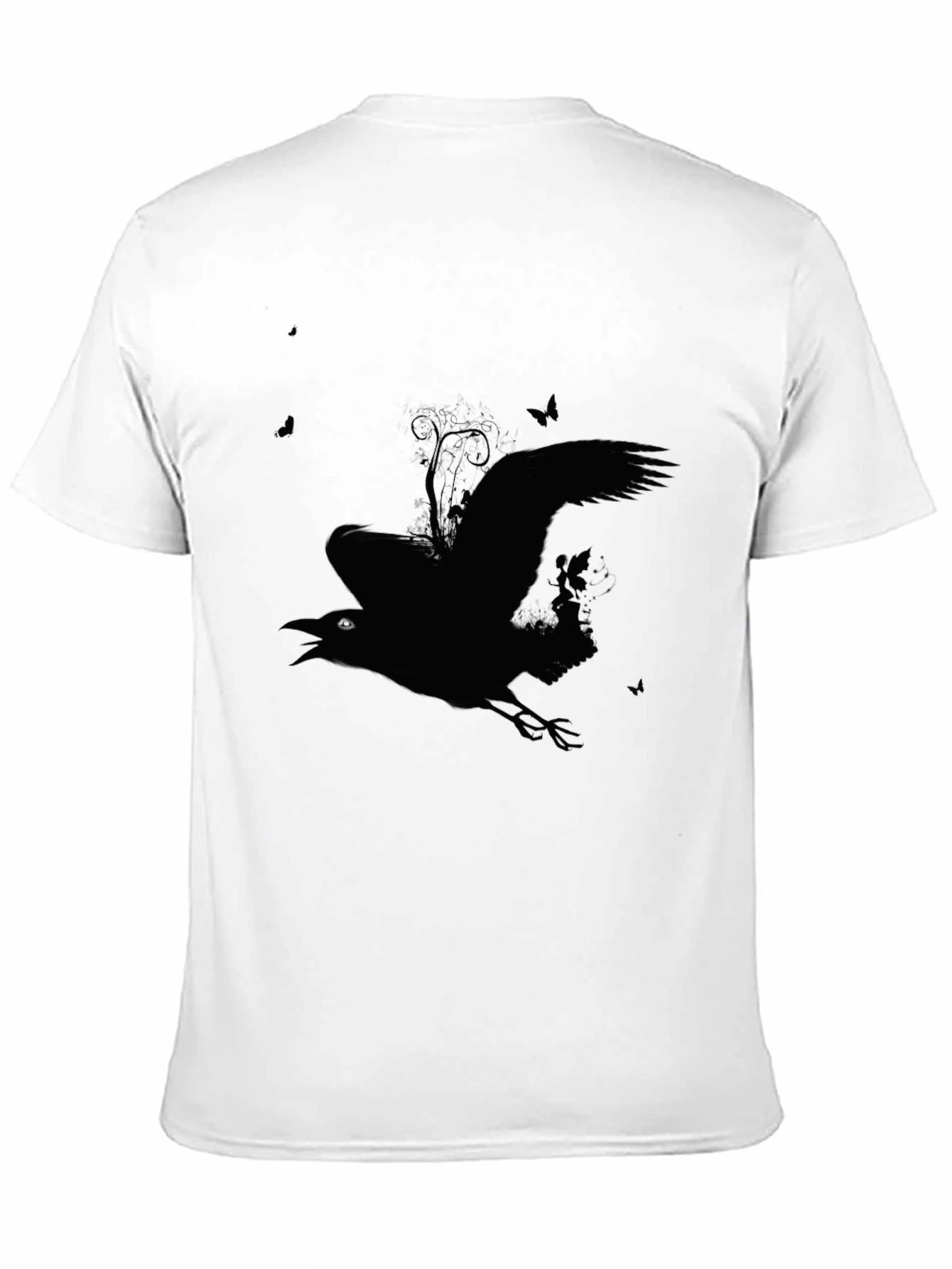 Raven Silhouette Graphic Tee - Mens Black T-Shirt