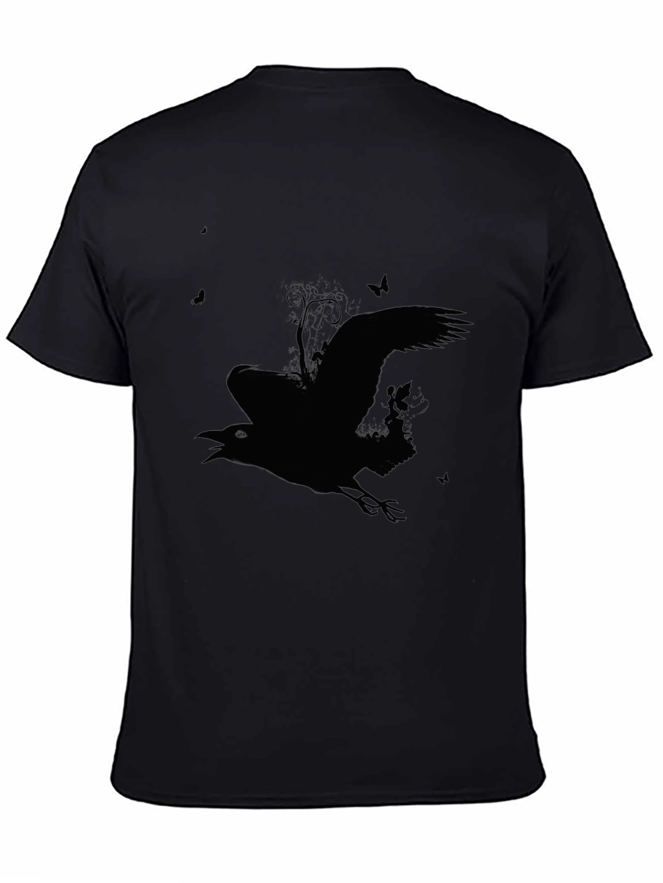 Raven Silhouette Graphic Tee - Mens Black T-Shirt
