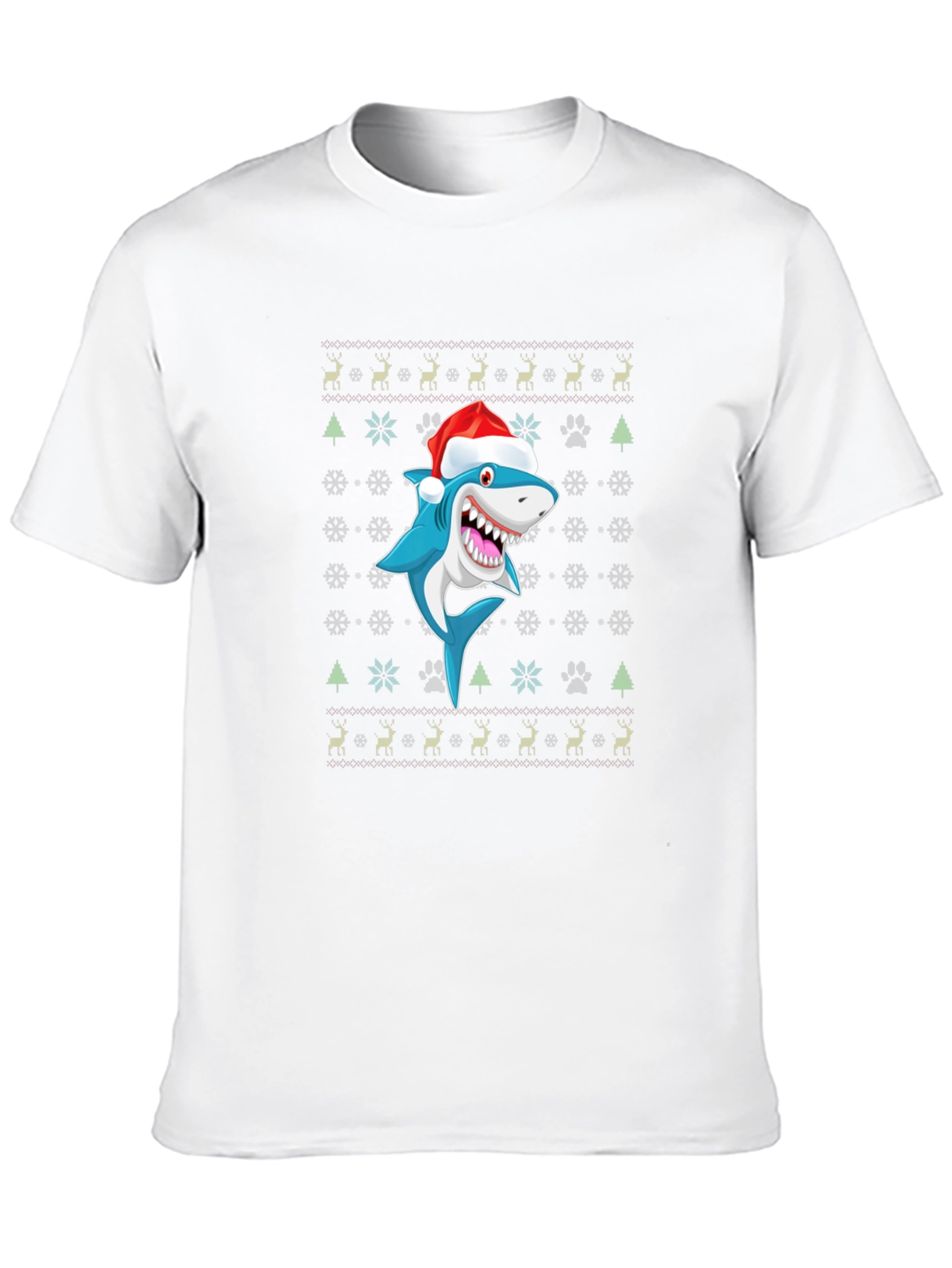 Festive Shark Christmas T-Shirt - Holiday Novelty Tee