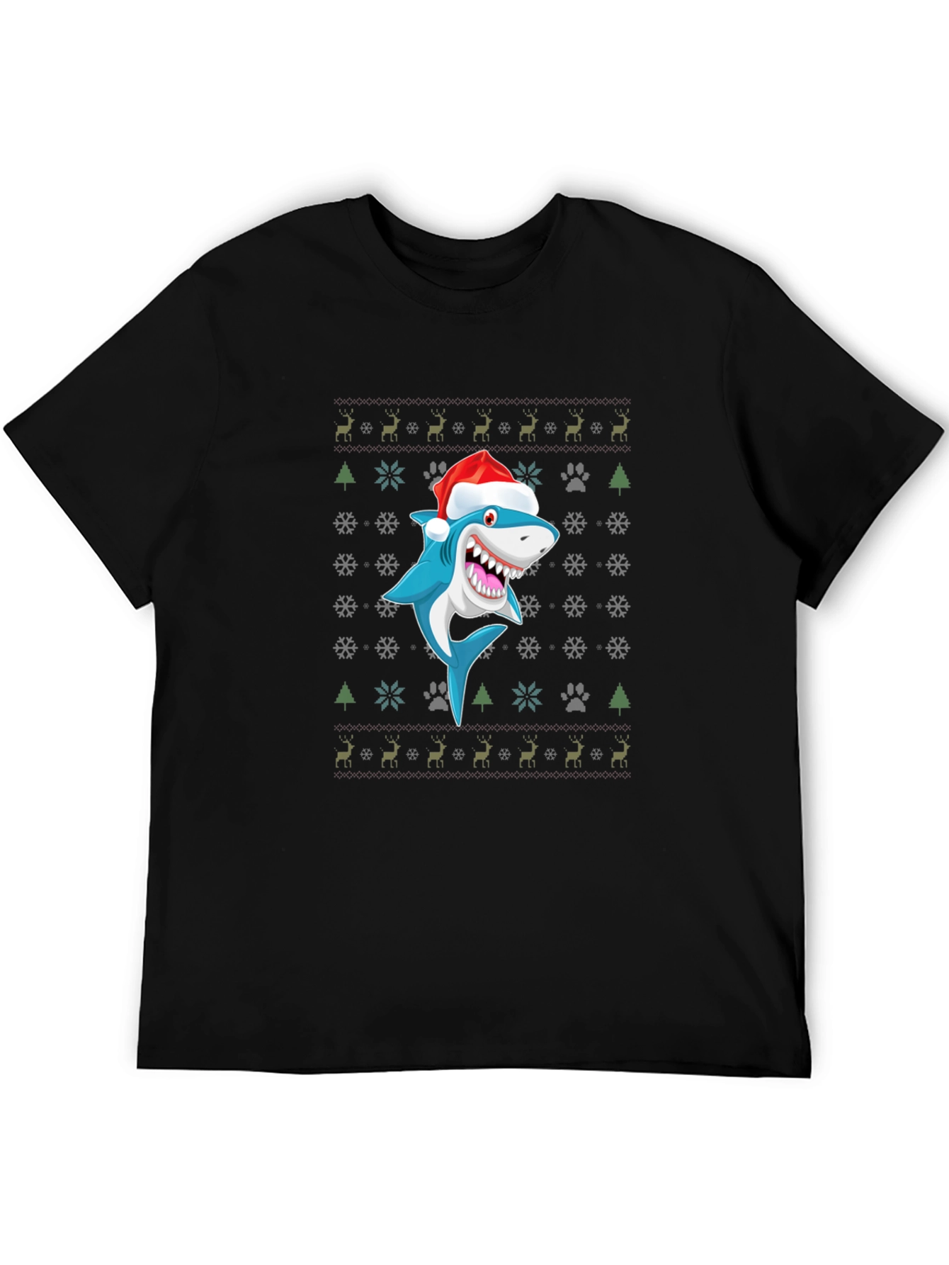 Festive Shark Christmas T-Shirt - Holiday Novelty Tee