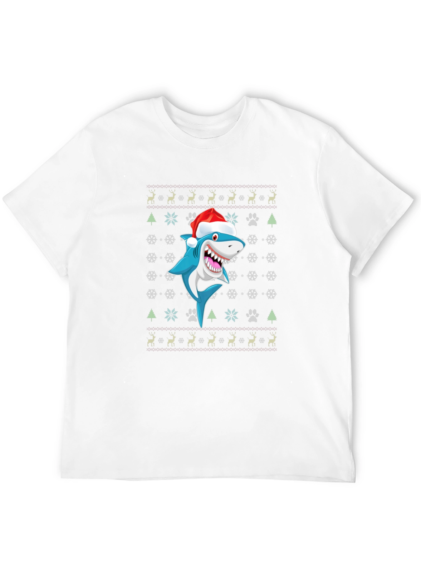 Festive Shark Christmas T-Shirt - Holiday Novelty Tee