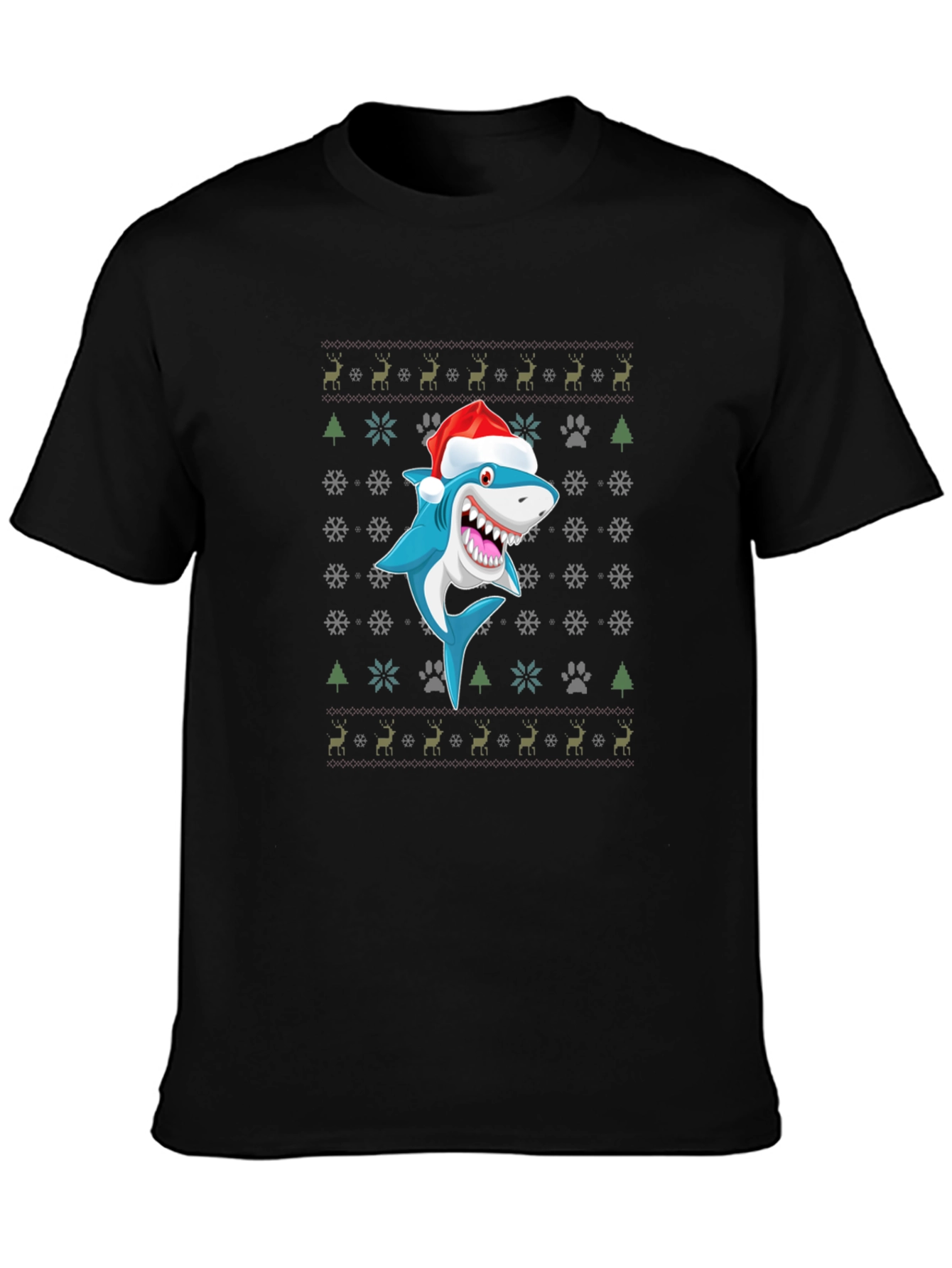 Festive Shark Christmas T-Shirt - Holiday Novelty Tee