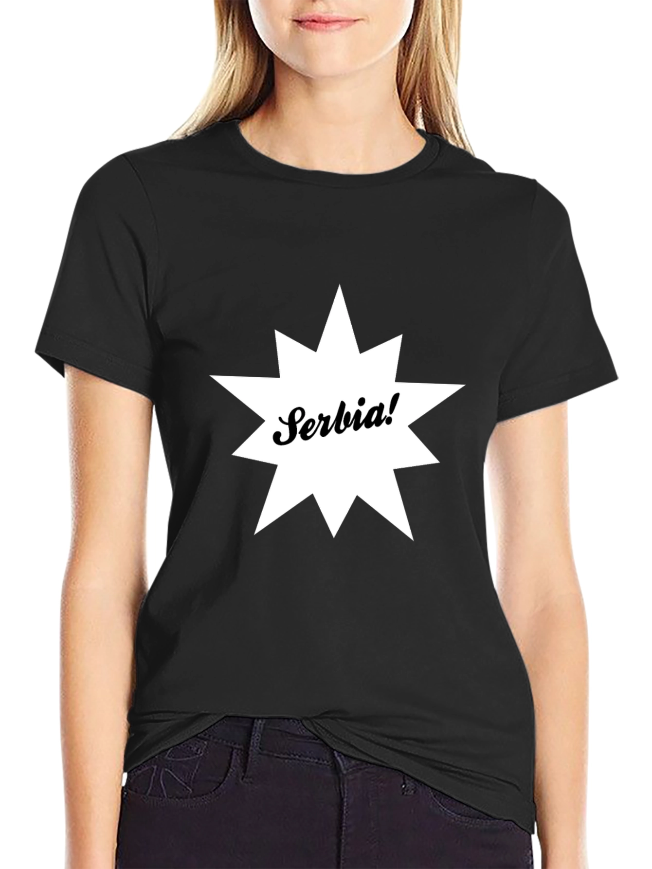 Serbia Graphic Tee - Black Cotton T-Shirt
