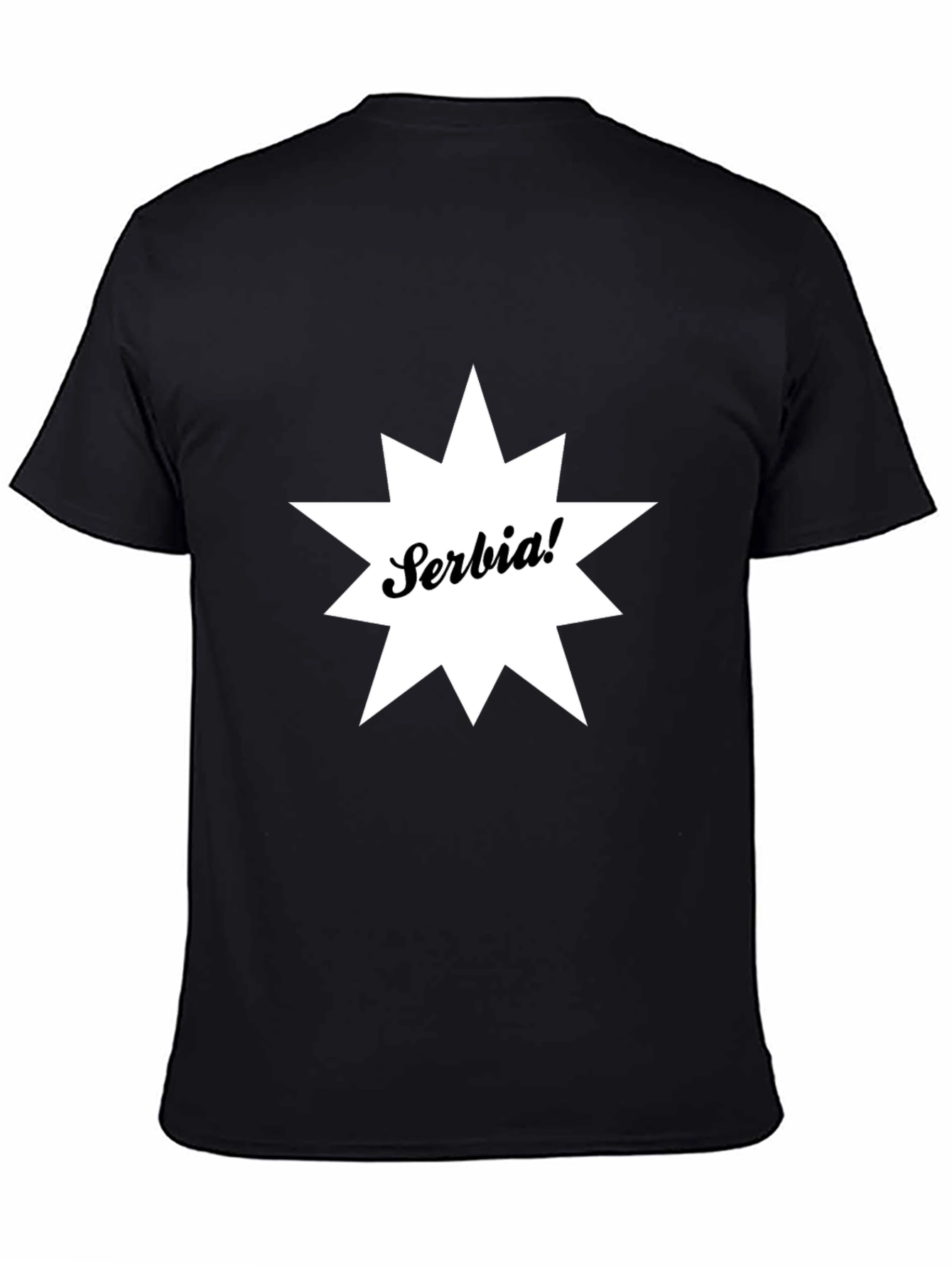Serbia Graphic Tee - Black Cotton T-Shirt