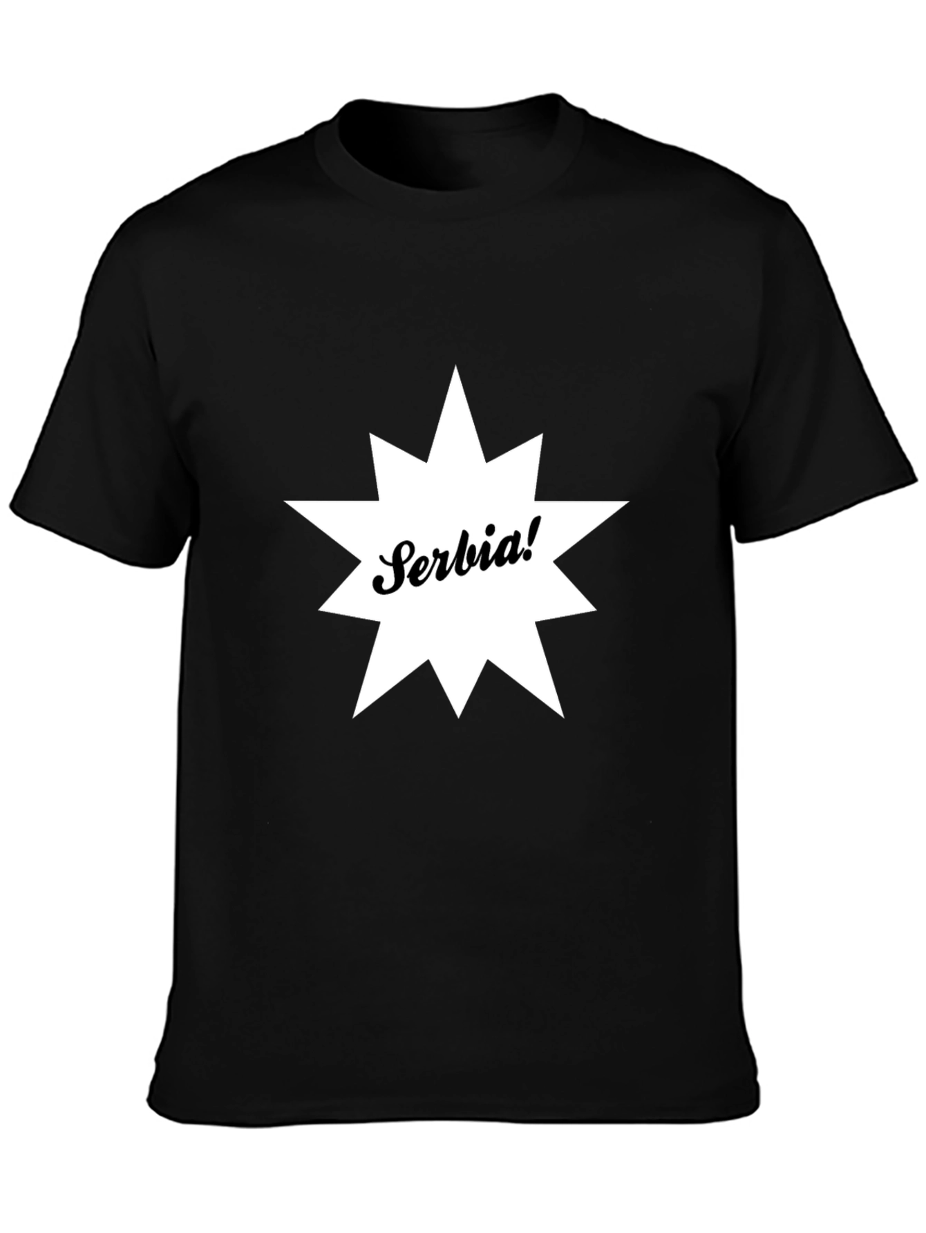 Serbia Graphic Tee - Black Cotton T-Shirt