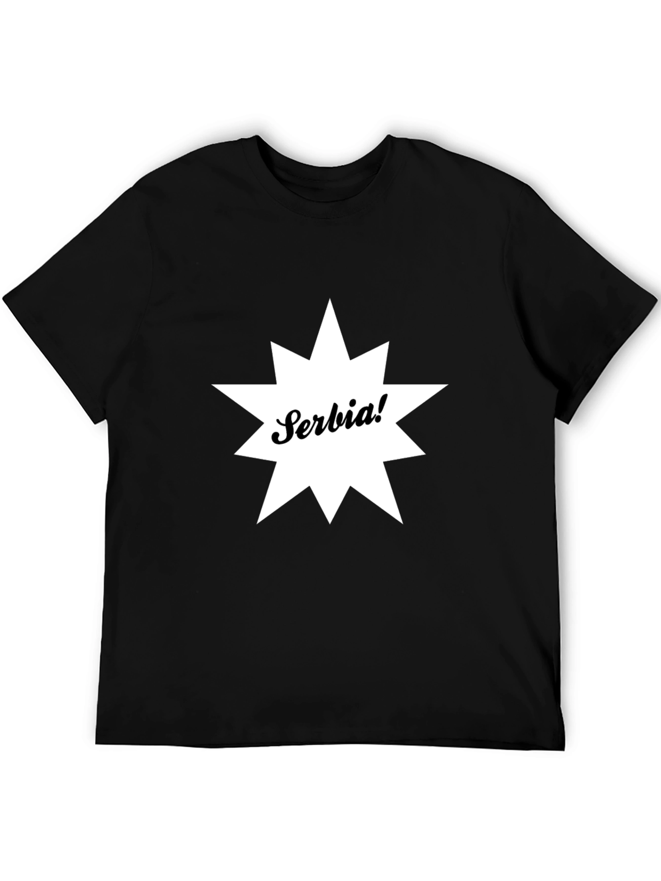 Serbia Graphic Tee - Black Cotton T-Shirt