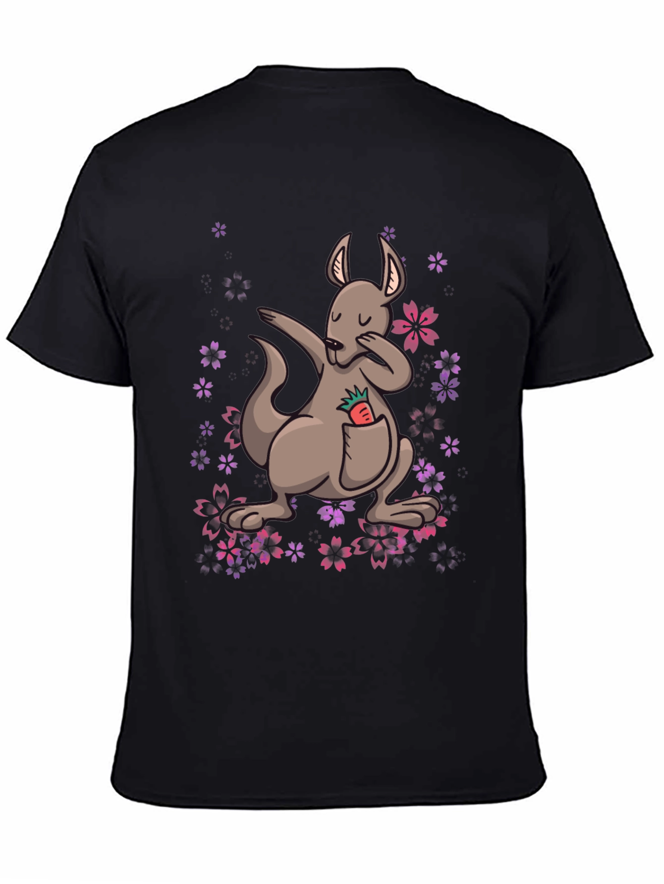 Dabbing Kangaroo Floral T-Shirt - Unique Graphic Tee