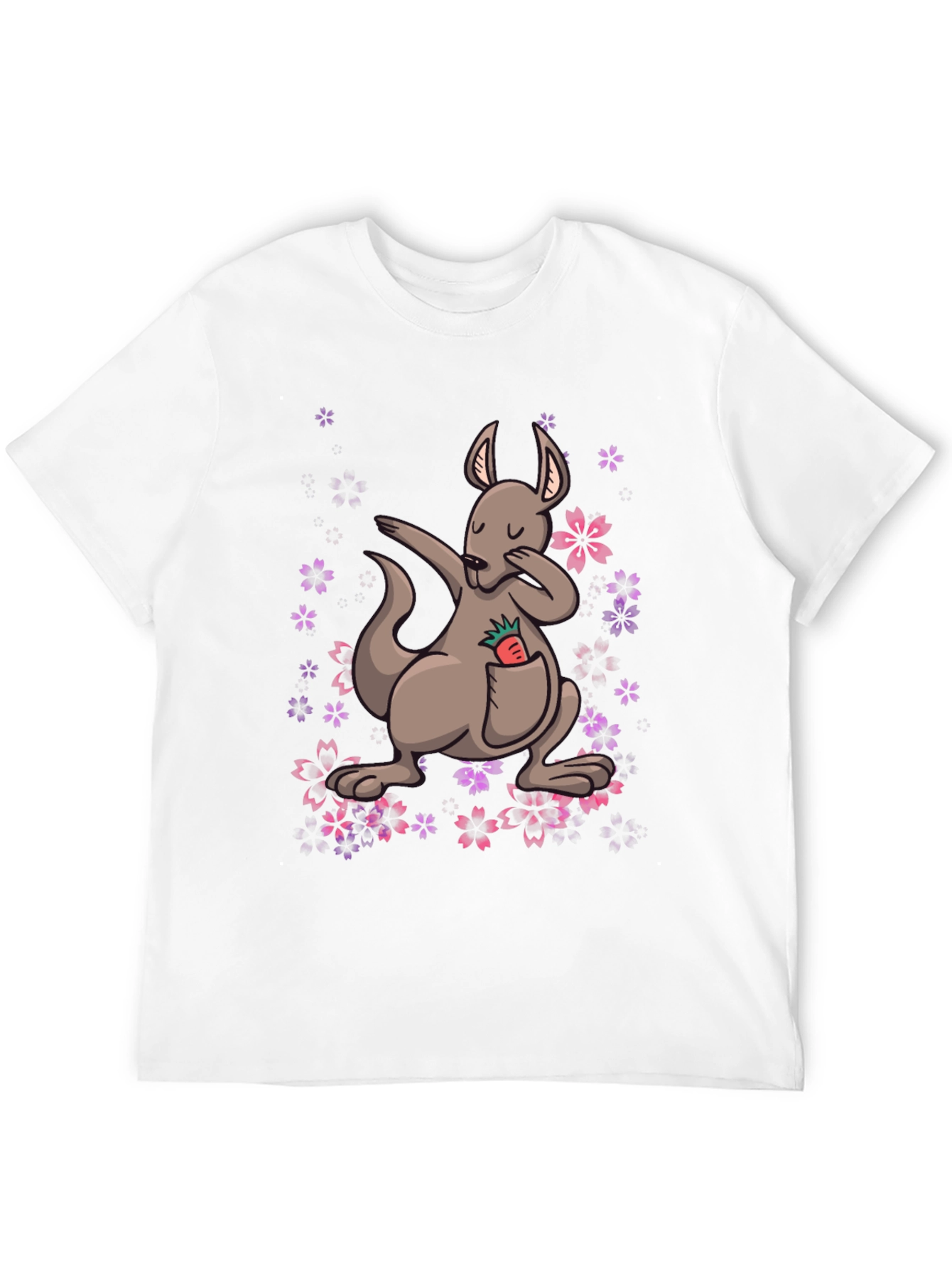 Dabbing Kangaroo Floral T-Shirt - Unique Graphic Tee
