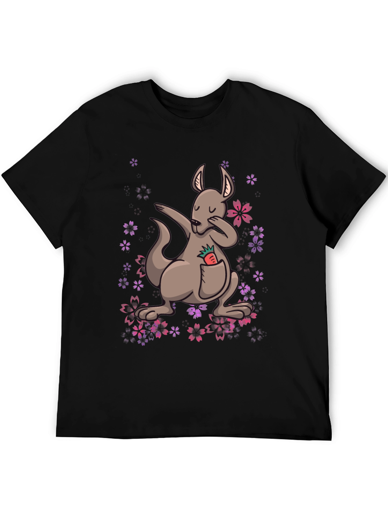 Dabbing Kangaroo Floral T-Shirt - Unique Graphic Tee