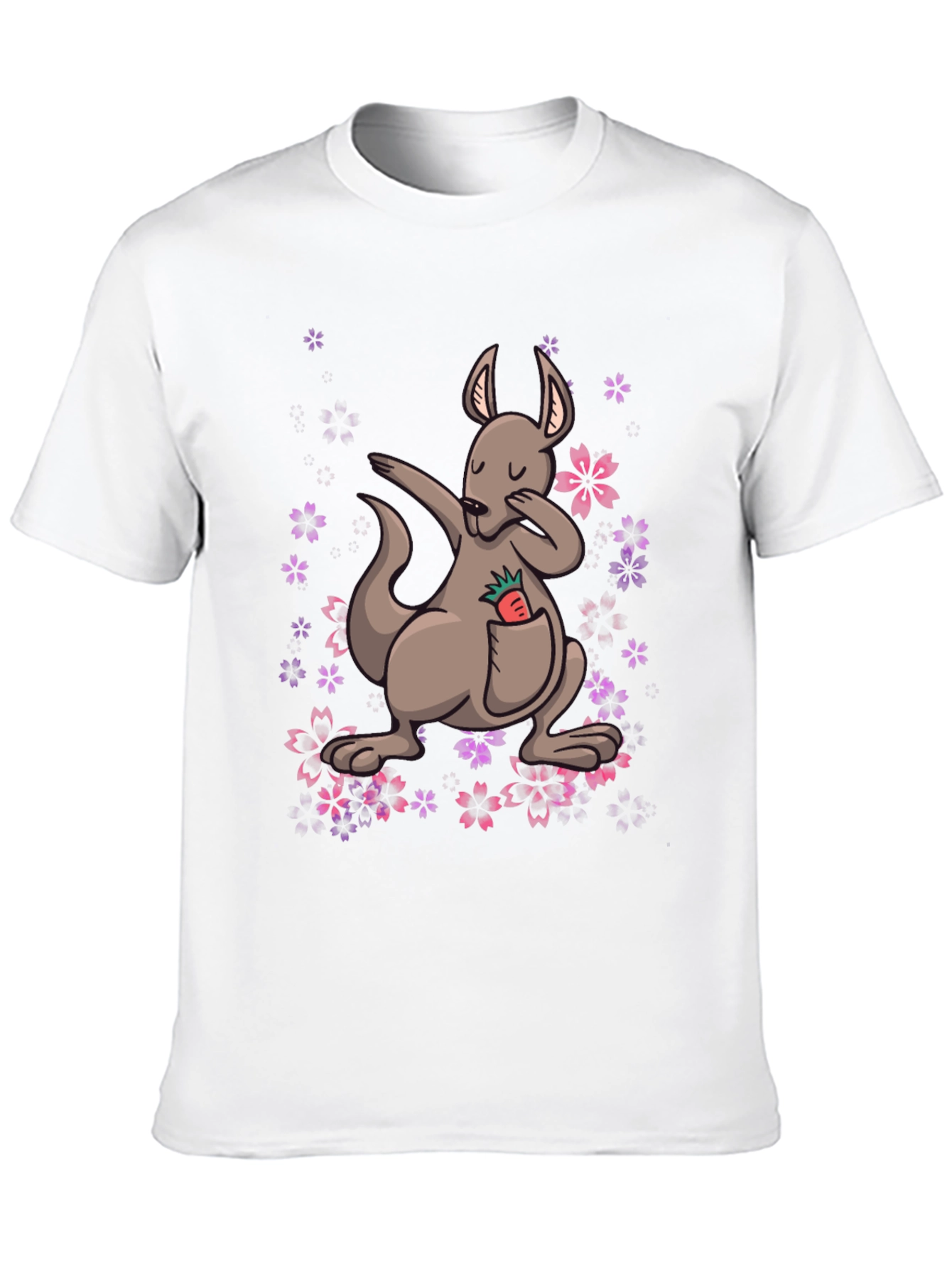 Dabbing Kangaroo Floral T-Shirt - Unique Graphic Tee